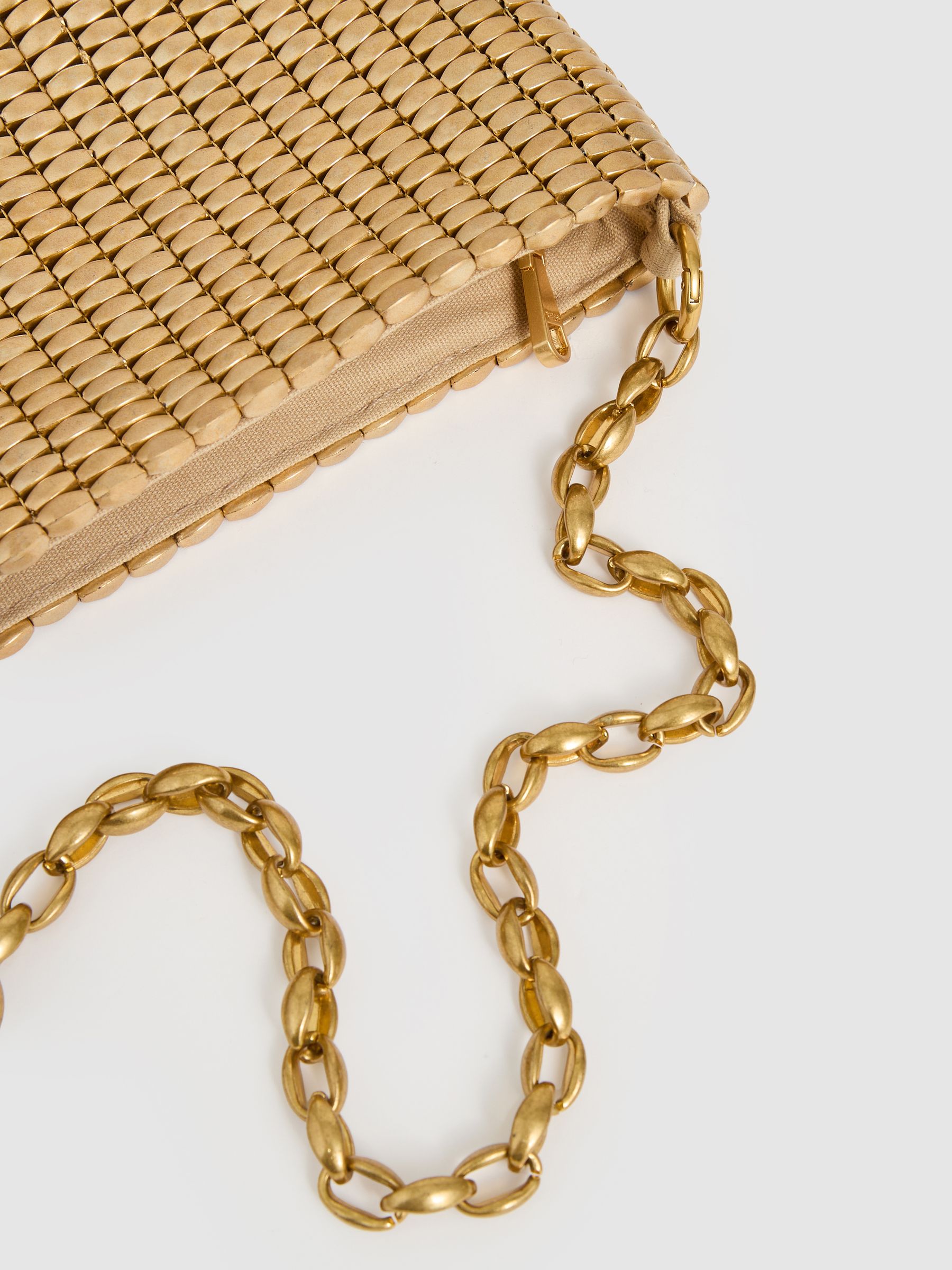 Beaded Removable Strap Shoulder Bag in Gold - Image 6 of 7