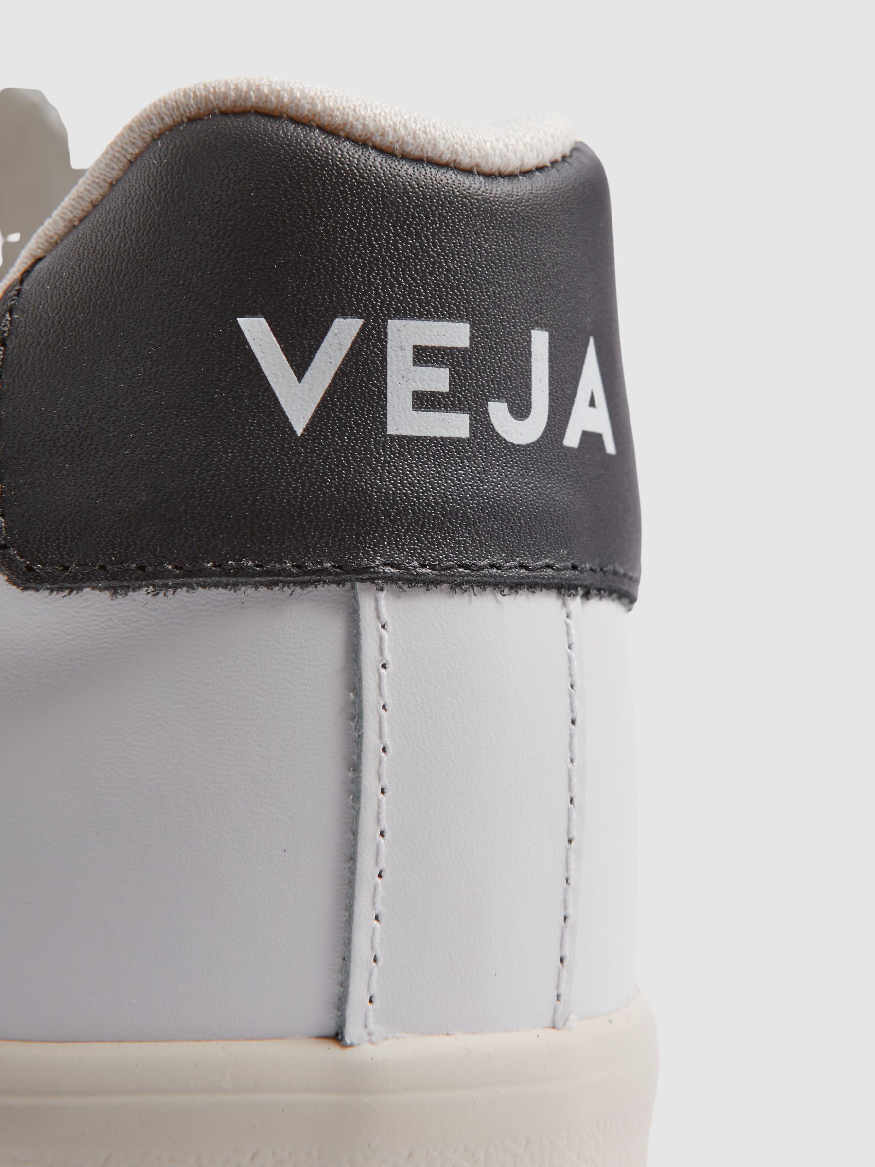 Veja Leather Trainers in Extra White Black - Image 5 of 5