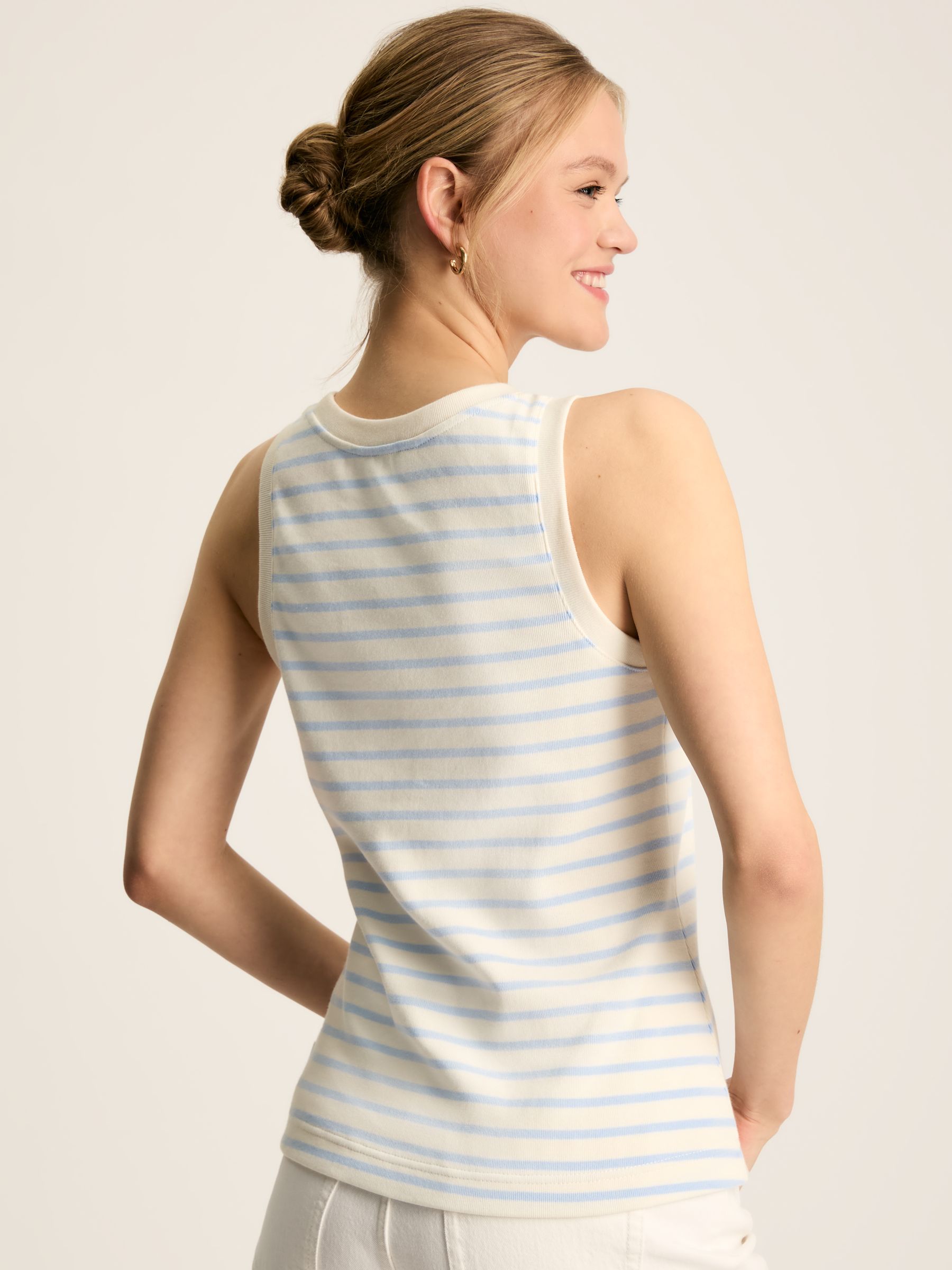 Harbour Cream & Blue Striped Jersey Vest - Image 2 of 6