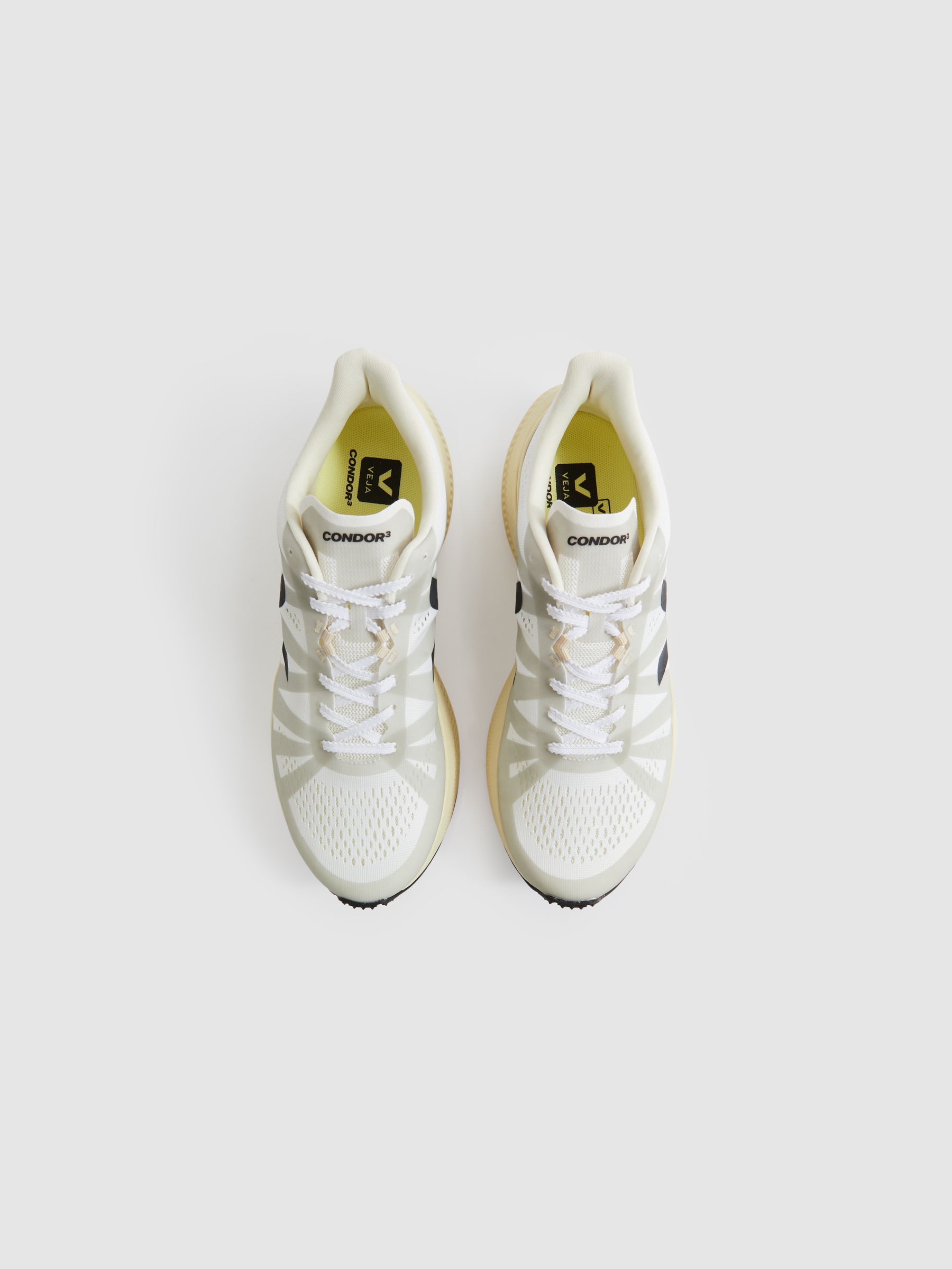 Veja Mesh Running Trainers in White/Black - Image 2 of 4