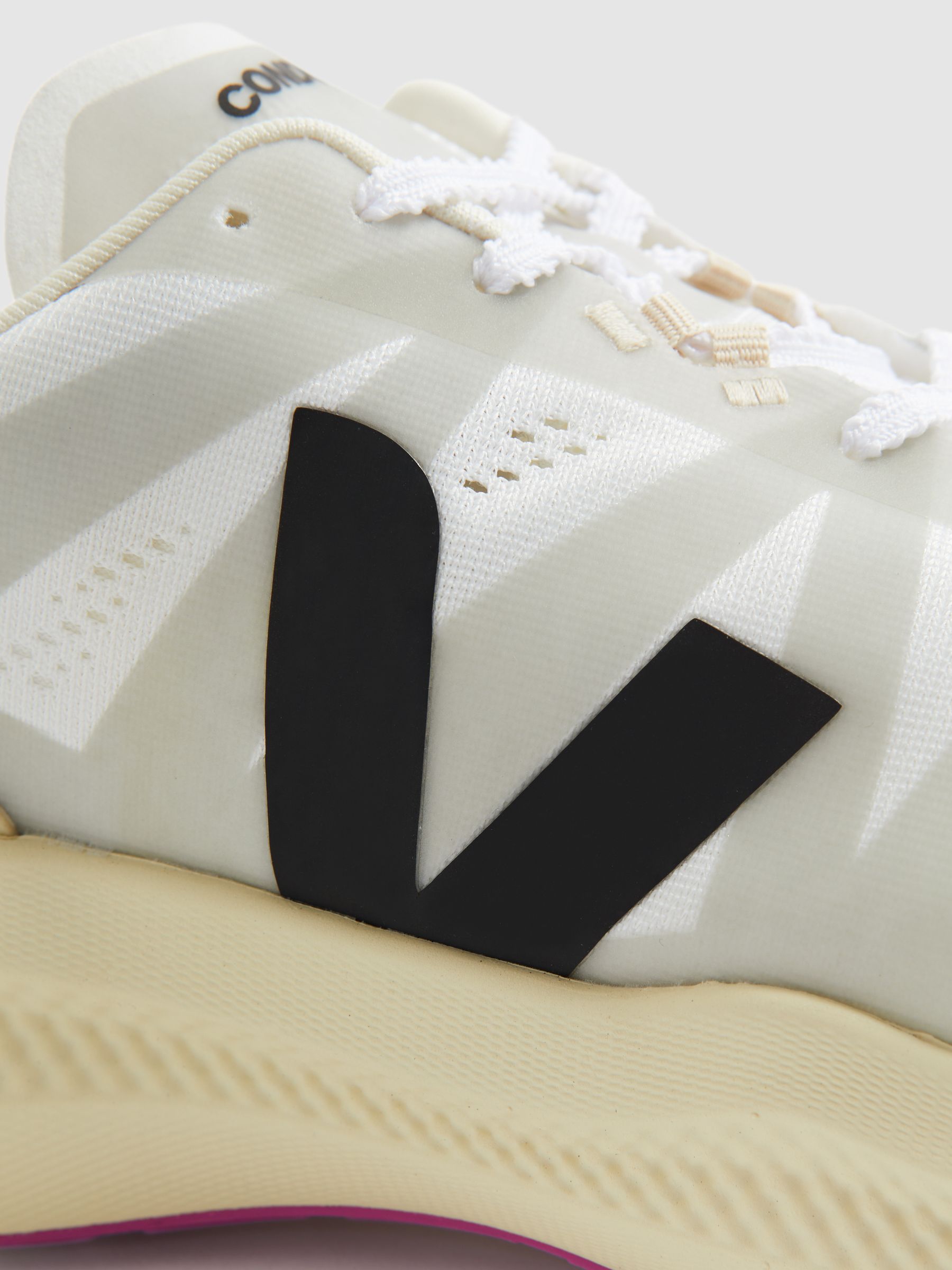 Mesh Running Trainers in White/Black - image 3
