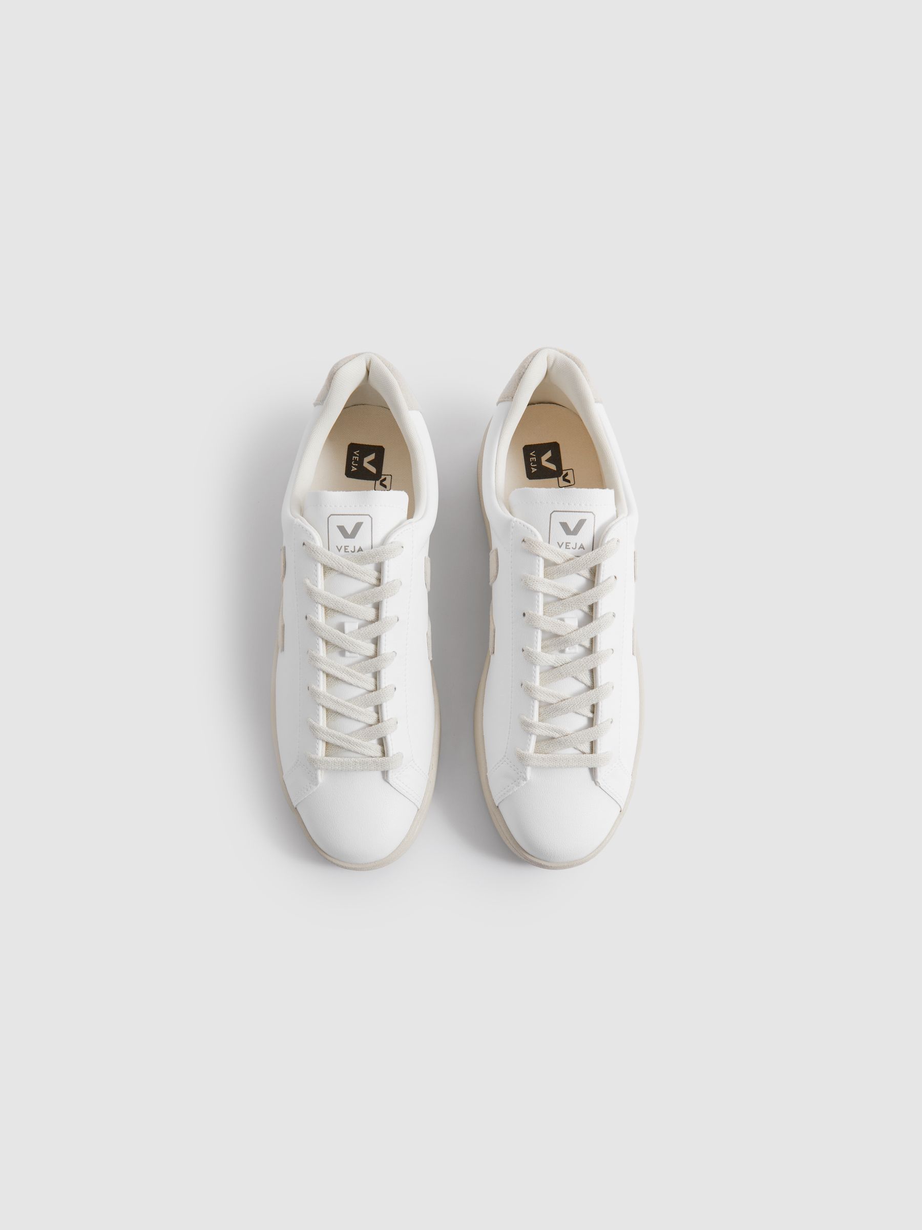 Veja Vegan Leather Trainers in White/Natural - Image 3 of 5