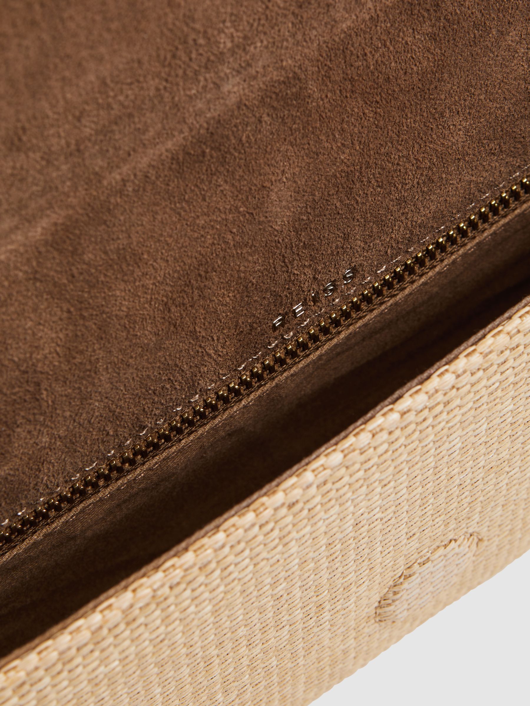 Raffia Baguette Clutch Bag in Natural - Image 5 of 6