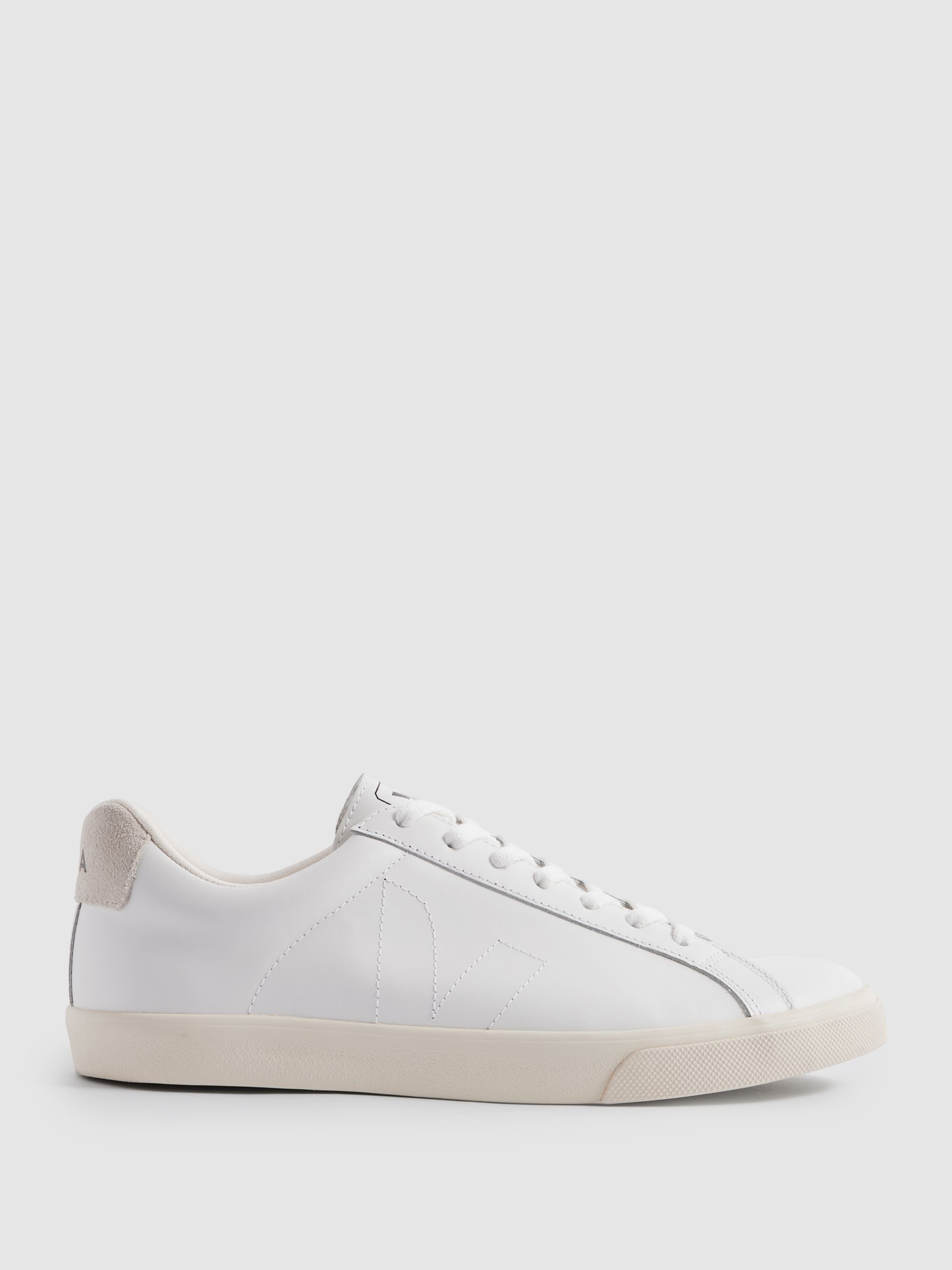 Veja Leather Suede Stitch Trainers in Extra White - Image 1 of 5 Veja Leather Suede Stitch Trainers in Extra White - Image 1 of 5