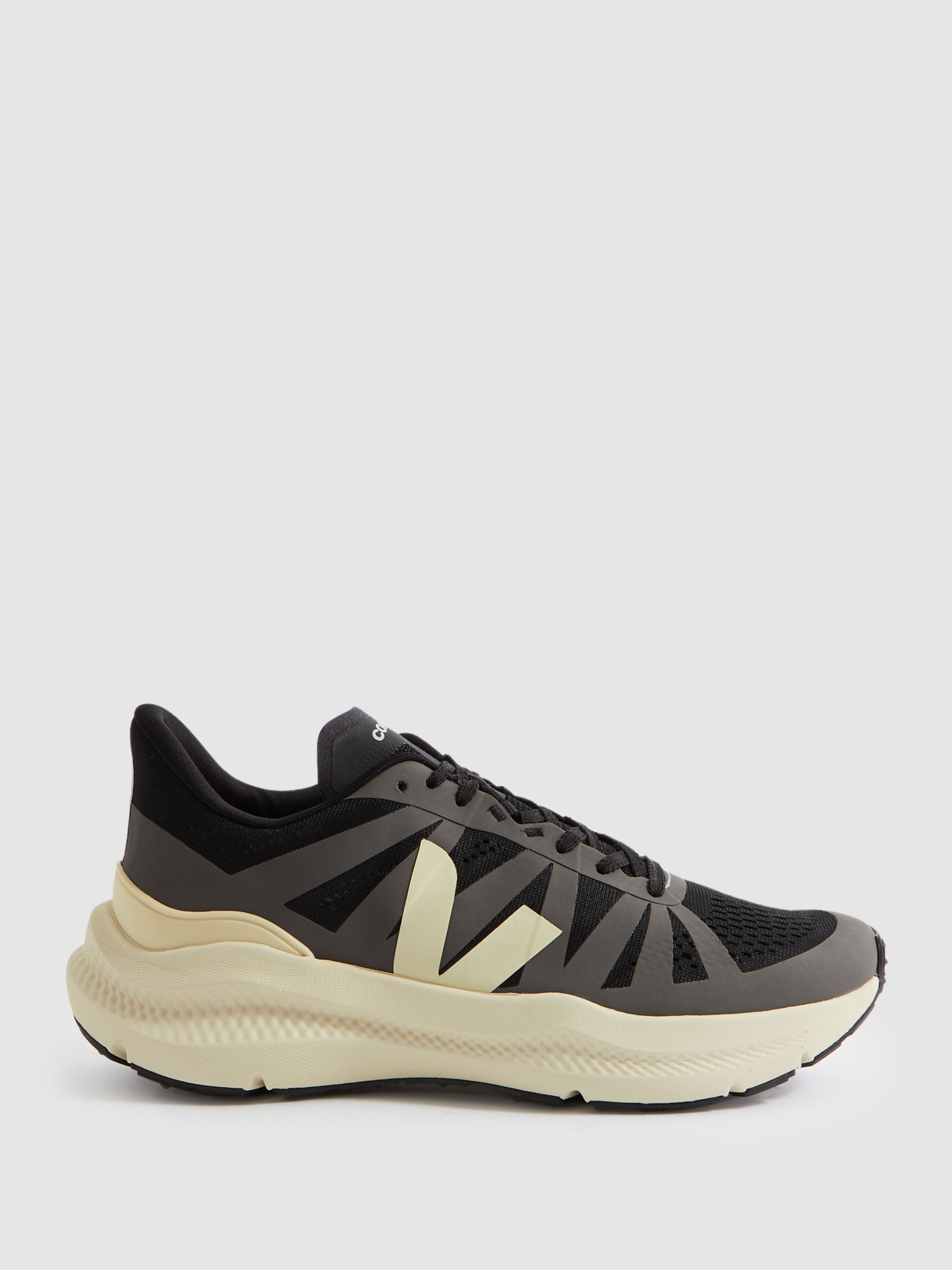 Veja Mesh Running Trainers in Black/Grey - Image 1 of 4