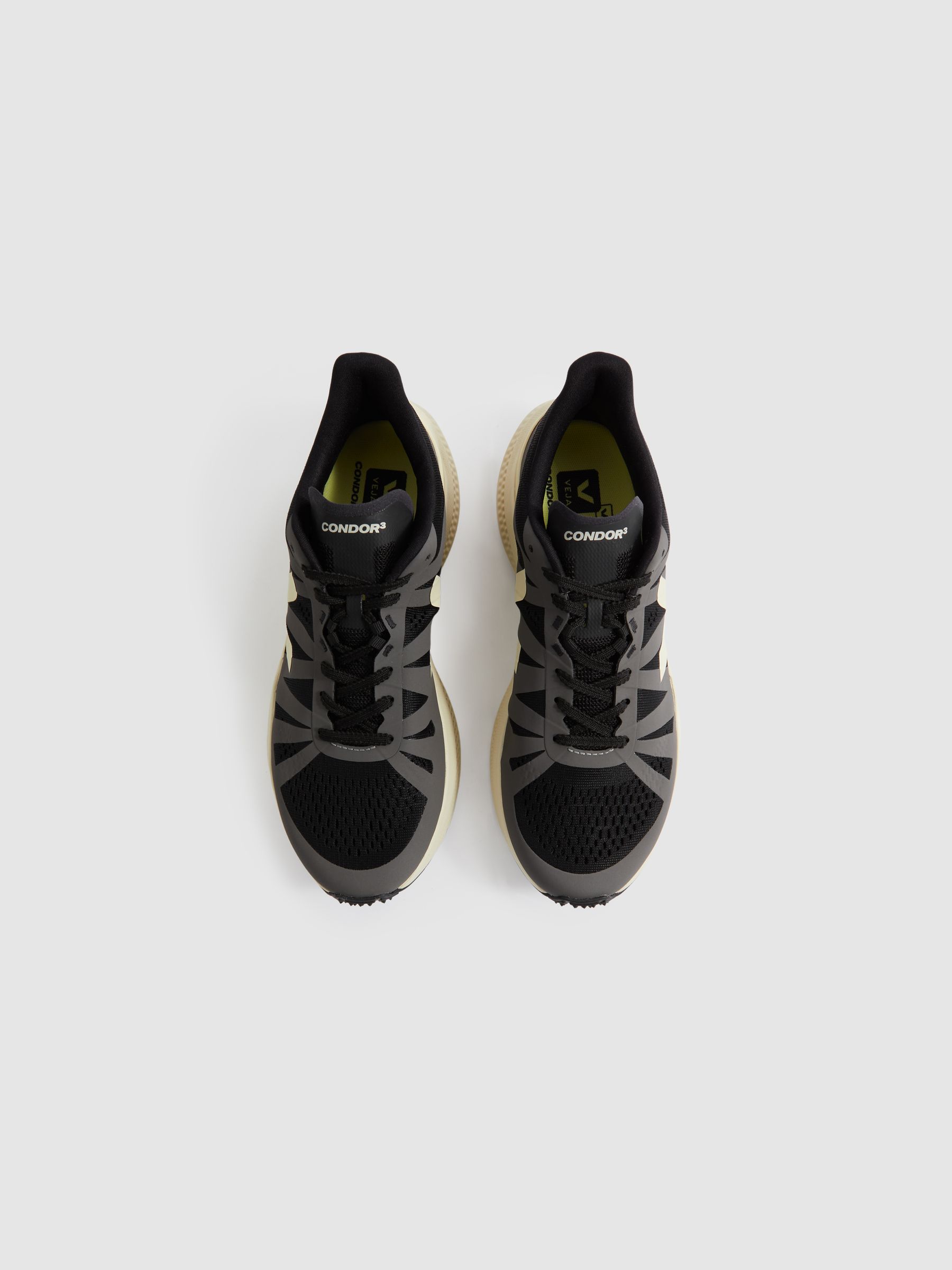 Veja Mesh Running Trainers in Black/Grey - Image 2 of 4