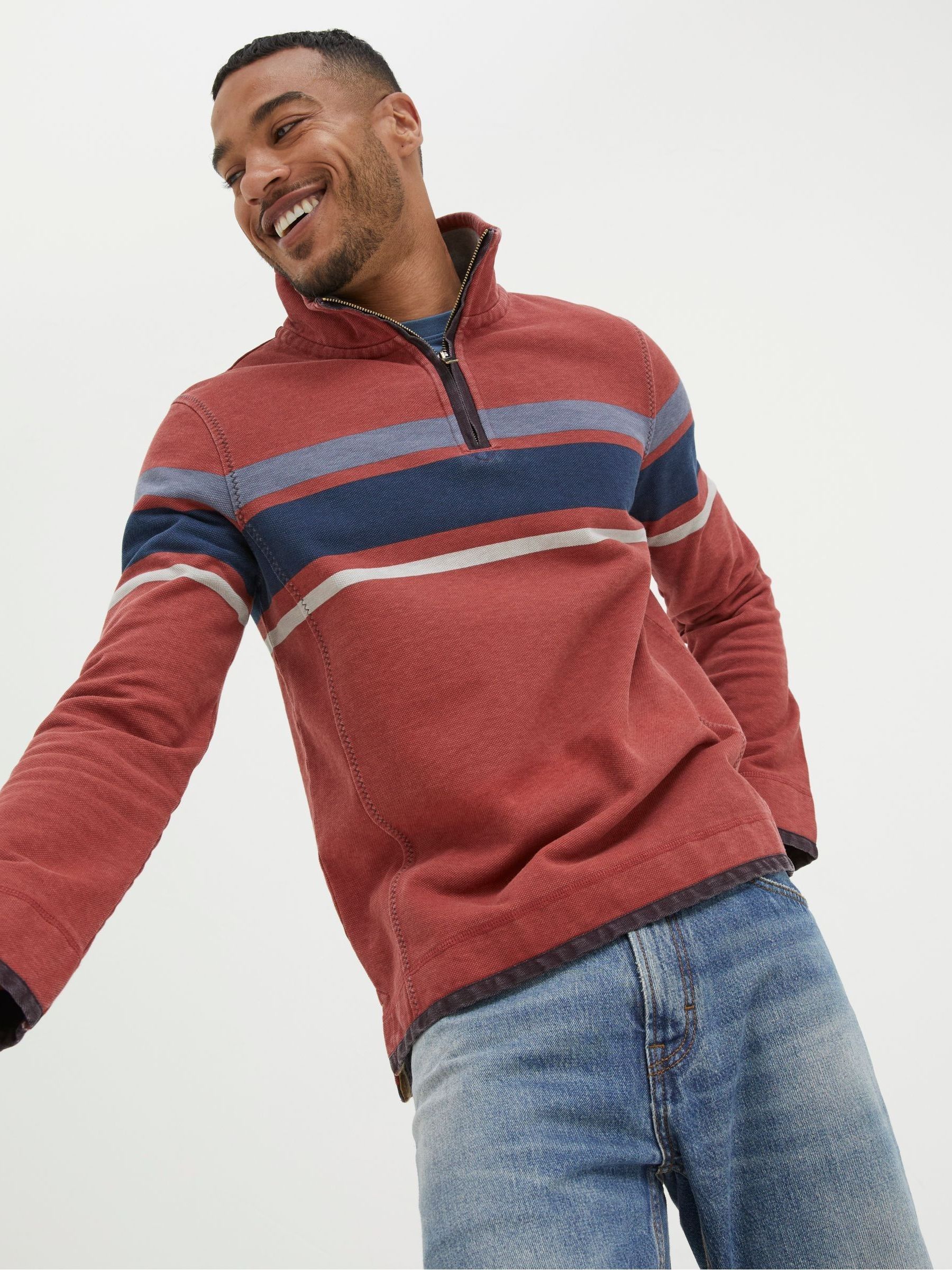 Red Airlie Chest Stripe Sweatshirt - Image 1 of 5 Red Airlie Chest Stripe Sweatshirt - Image 1 of 5