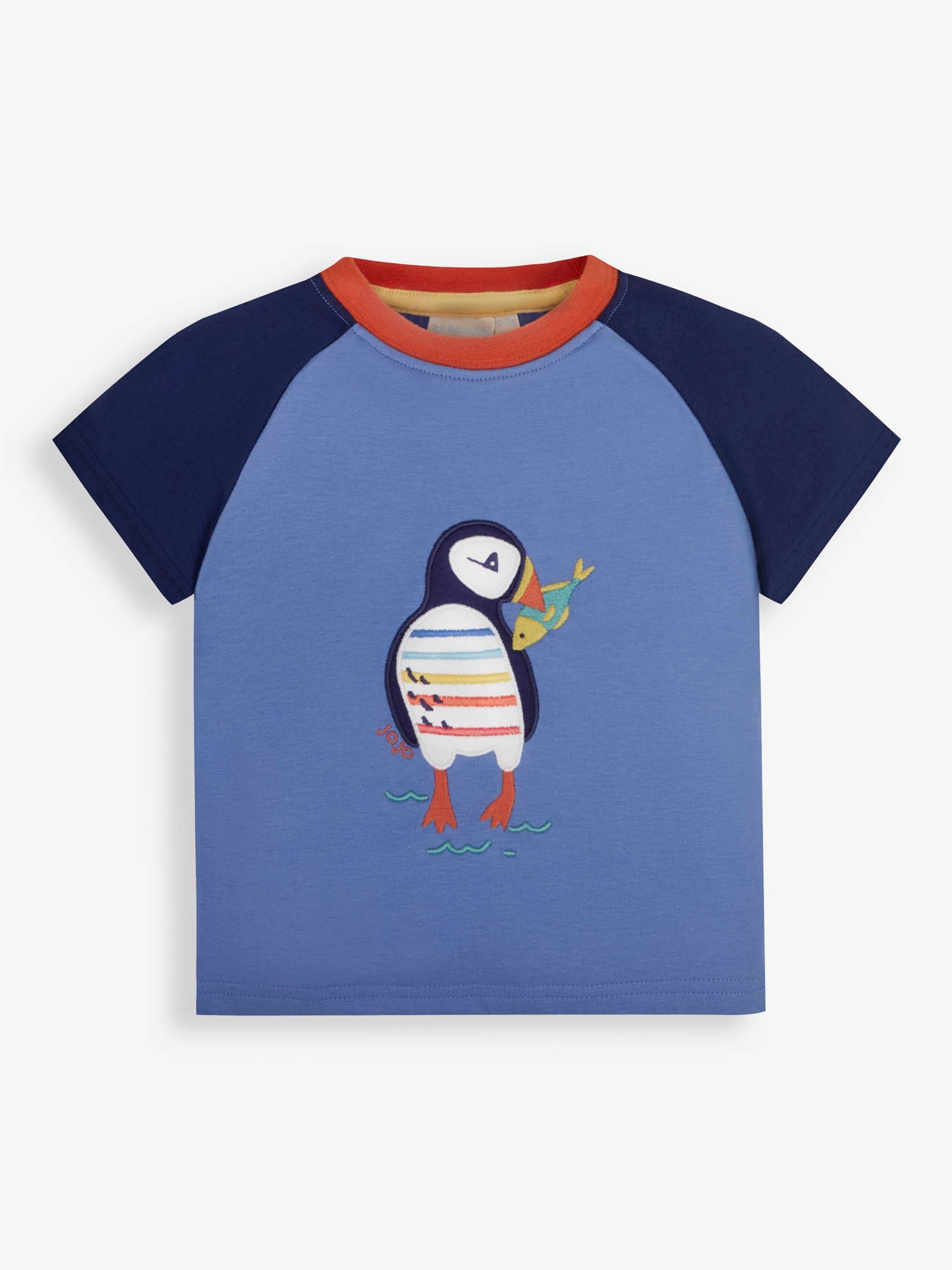 Cornflower Puffin Appliqué Raglan T-Shirt - Image 1 of 2