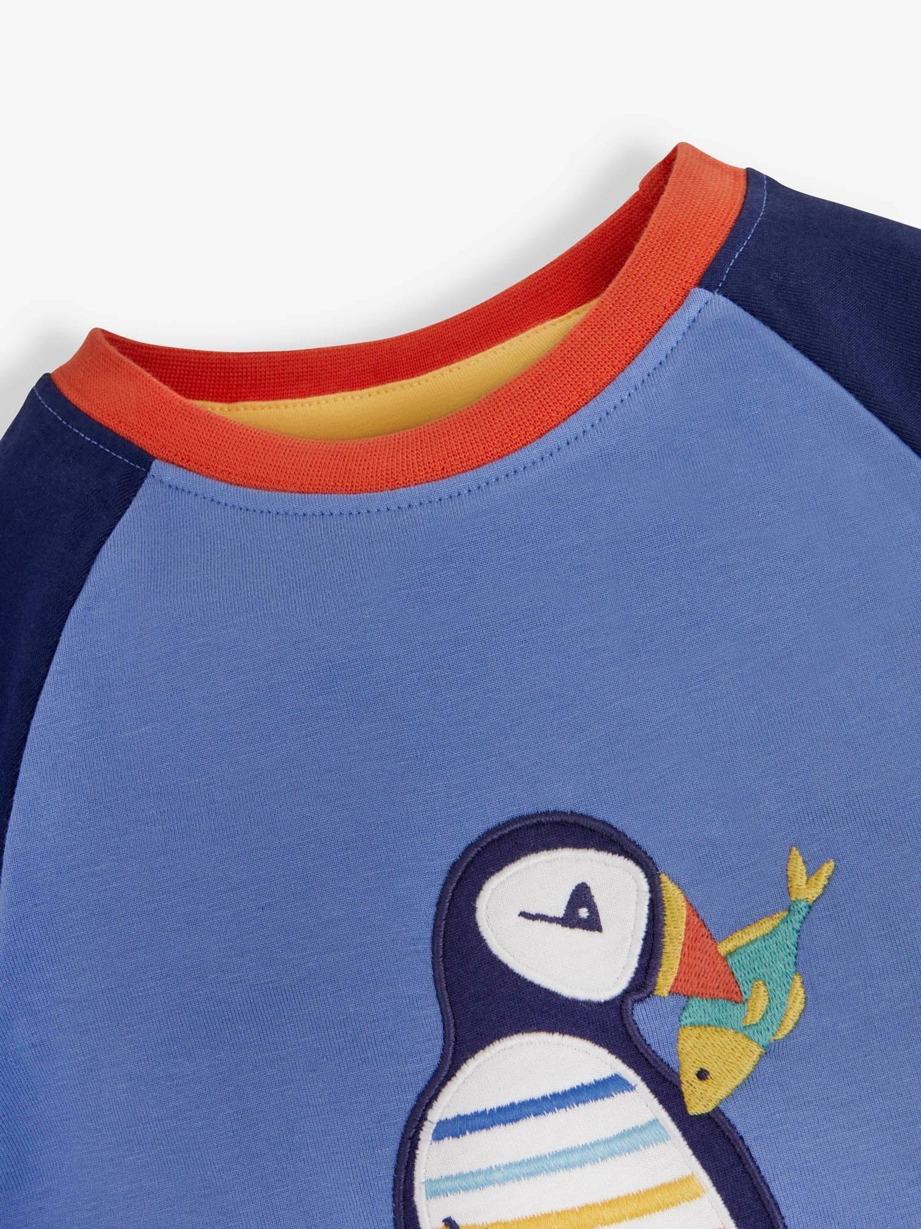 Cornflower Puffin Appliqué Raglan T-Shirt - Image 2 of 2
