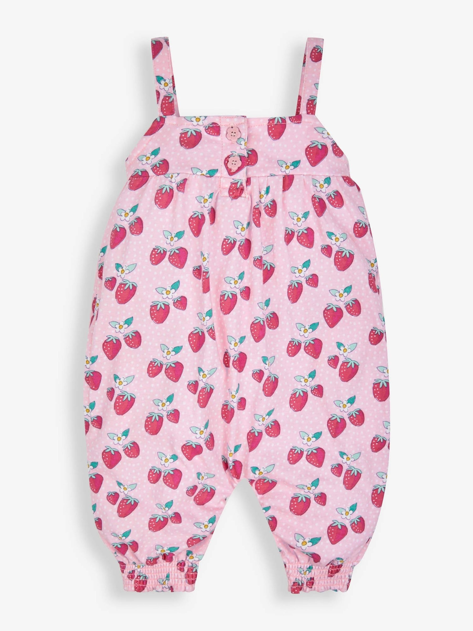 Pink Strawberry Print Jumpsuit - Image 1 of 2