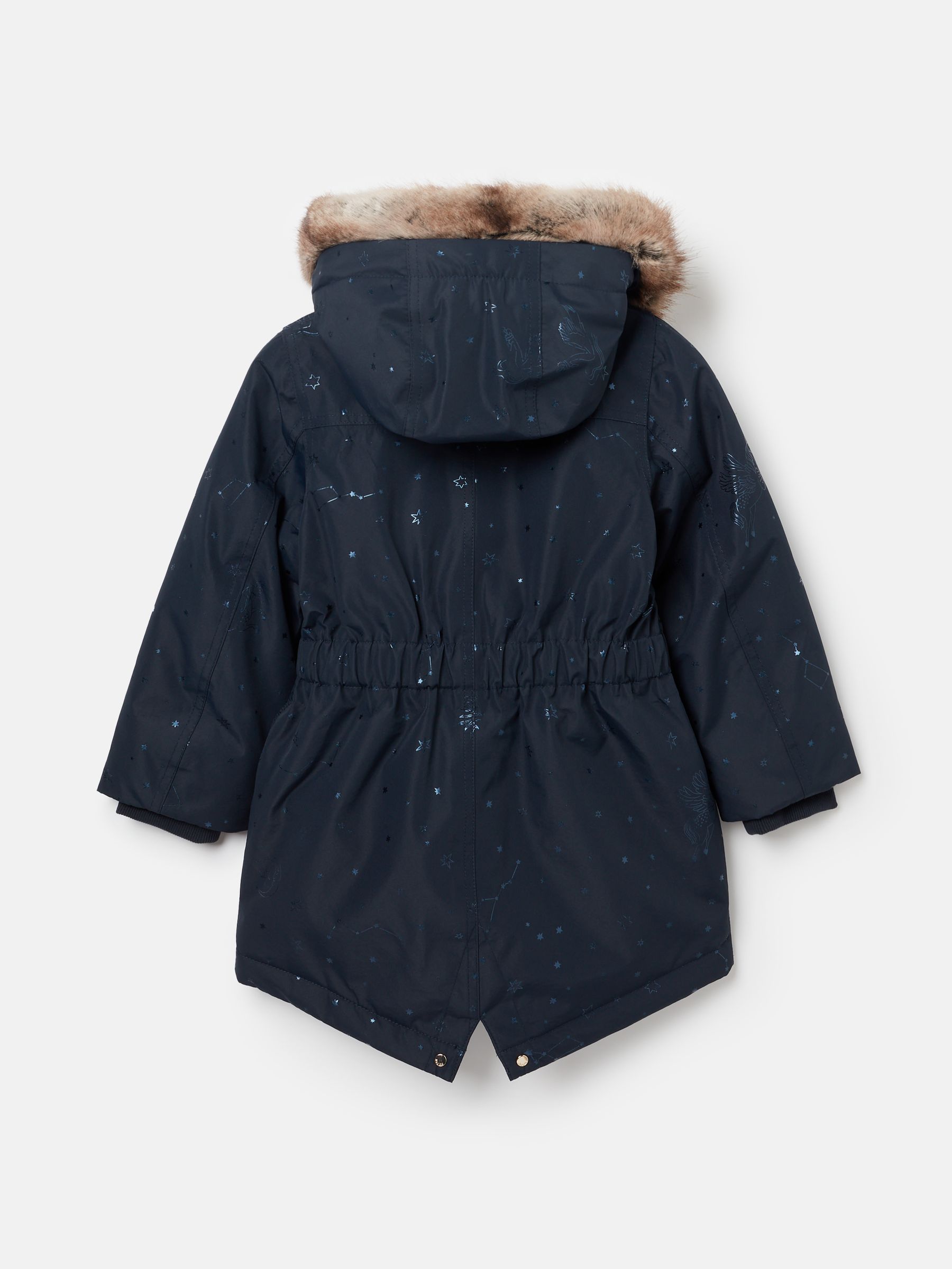 Girls' Alix Navy Blue Printed Waterproof Parka Coat - Image 2 of 5
