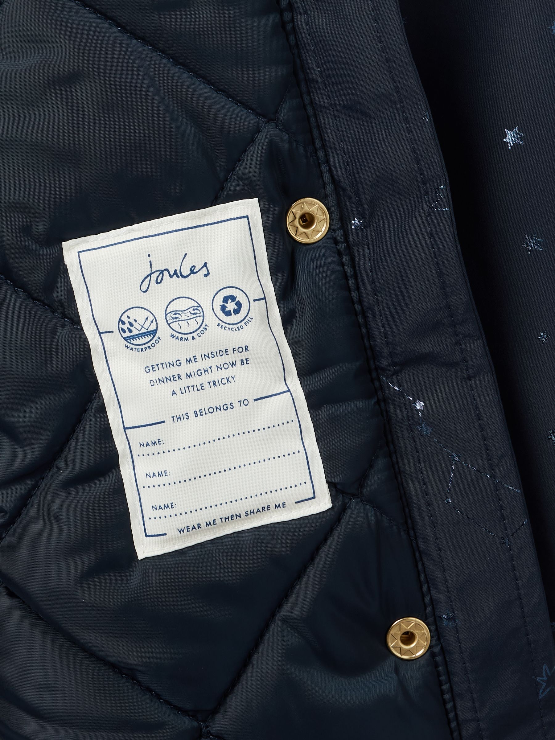 Girls' Alix Navy Blue Printed Waterproof Parka Coat - Image 7 of 7 Girls' Alix Navy Blue Printed Waterproof Parka Coat - Image 7 of 7