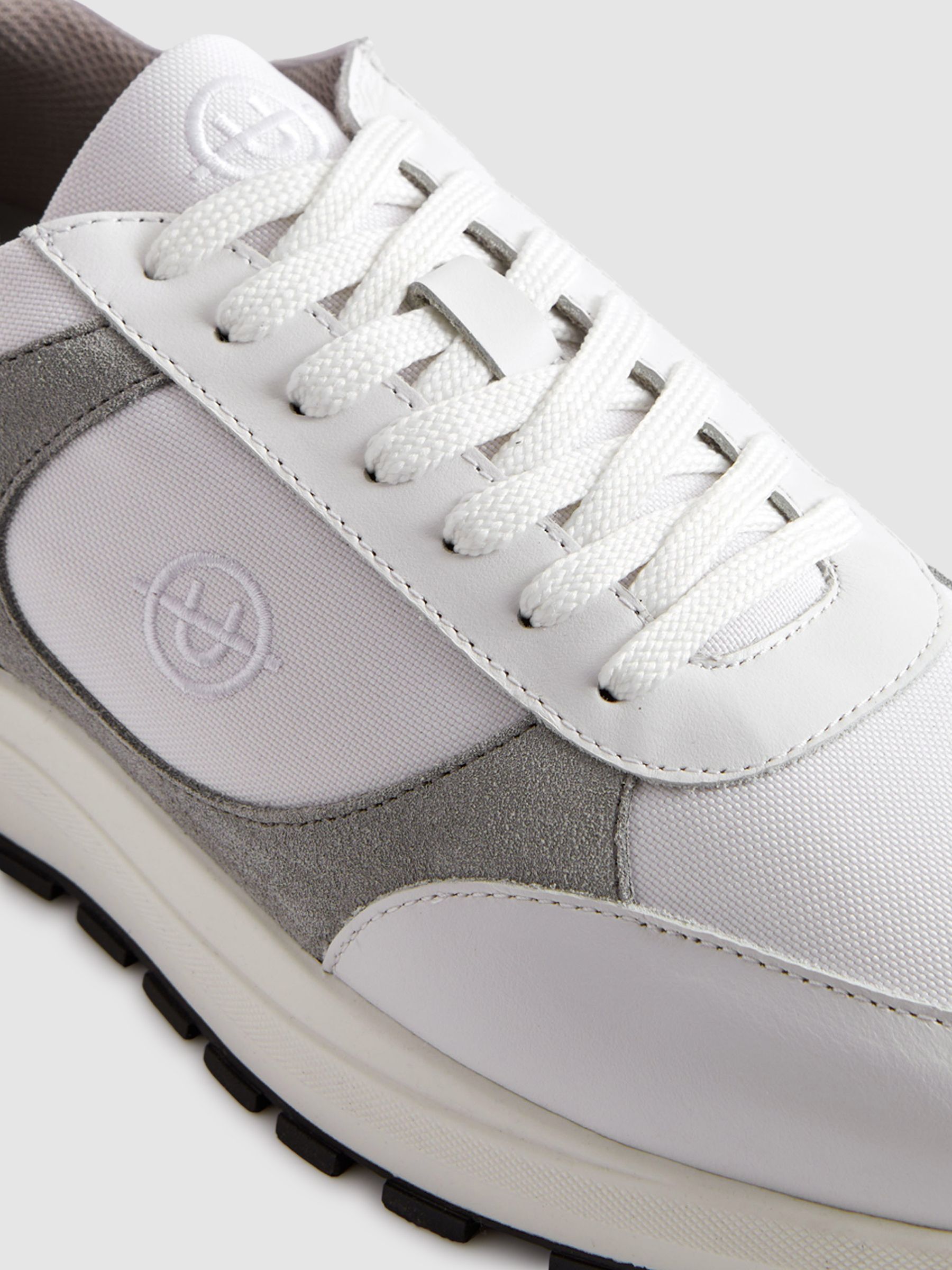 Unseen Suede Leather Plemont Trainers in Grey/White - Image 5 of 5