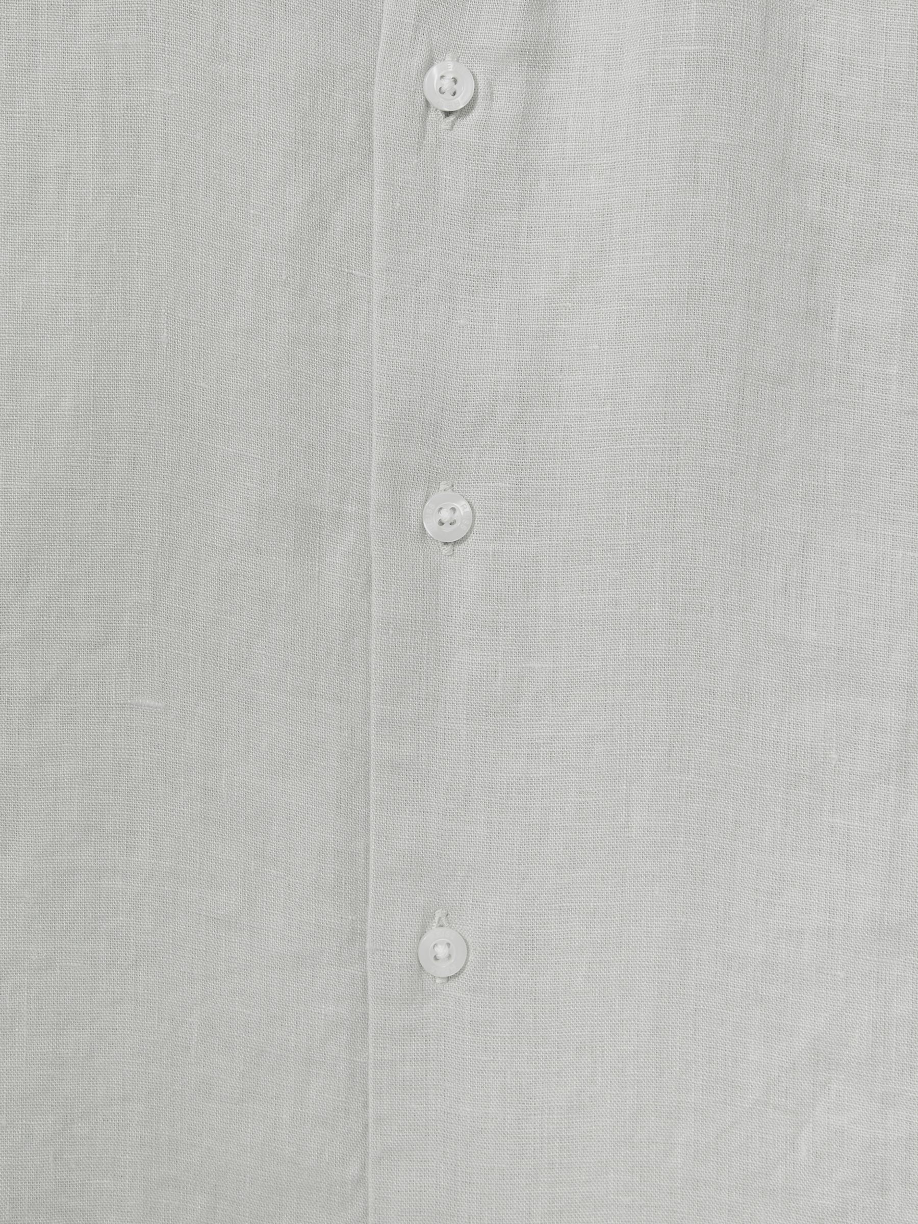 Short Sleeve Linen Shirt in Light Sage Green - Image 6 of 6