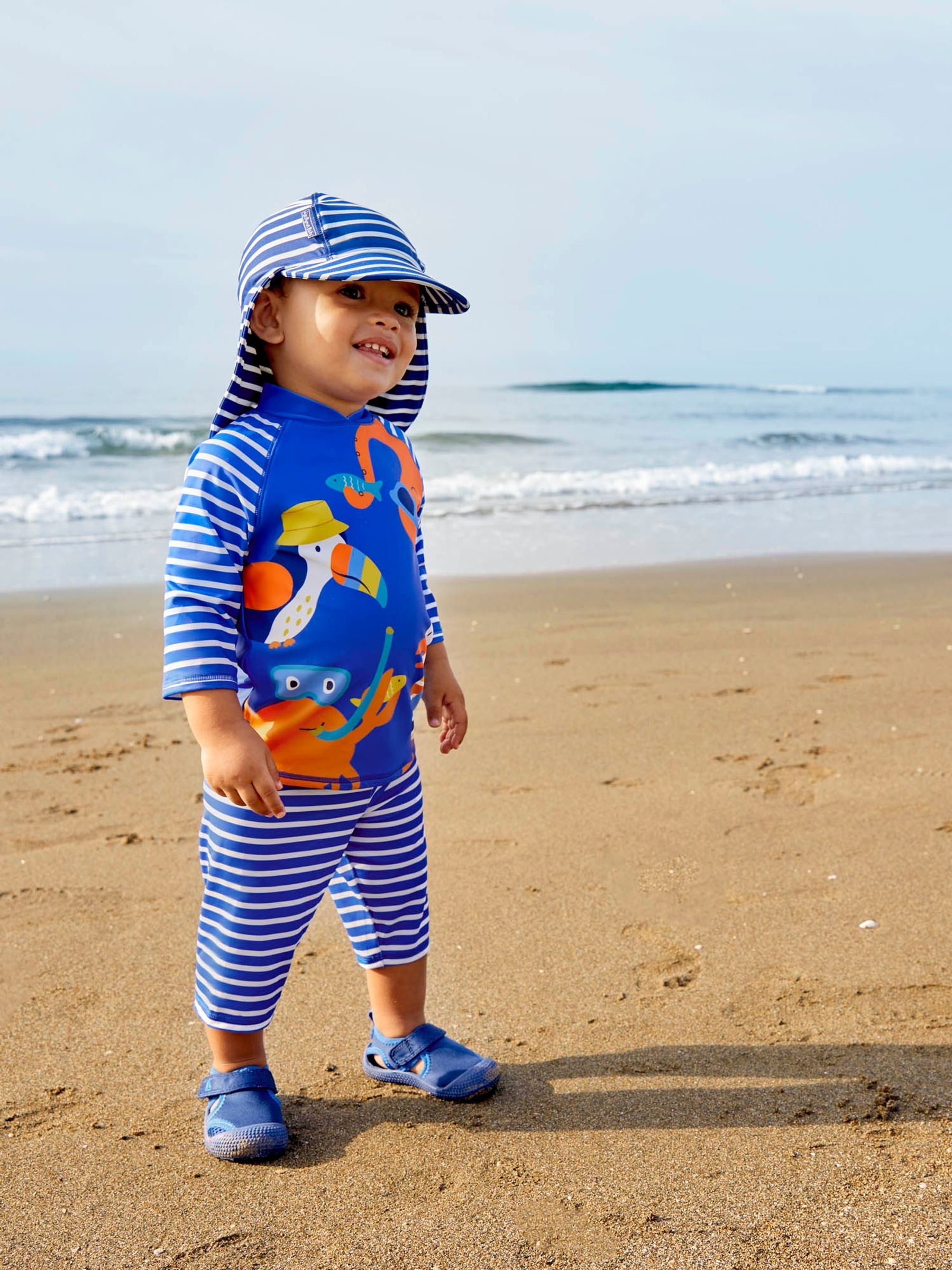 Blue Stripe UPF 50 2-Piece Sun Protection Suit - Image 2 of 7