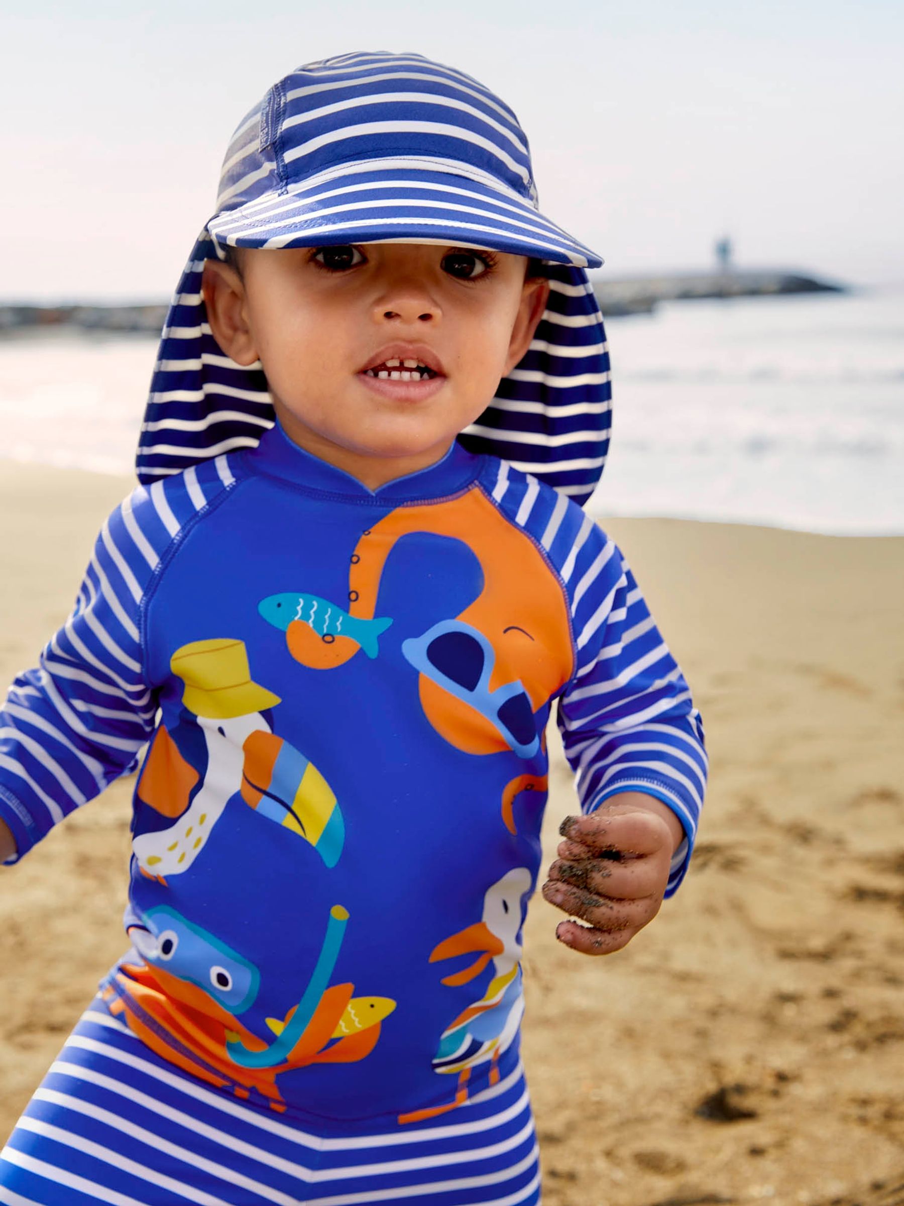 Blue Stripe UPF 50 2-Piece Sun Protection Suit - Image 3 of 7