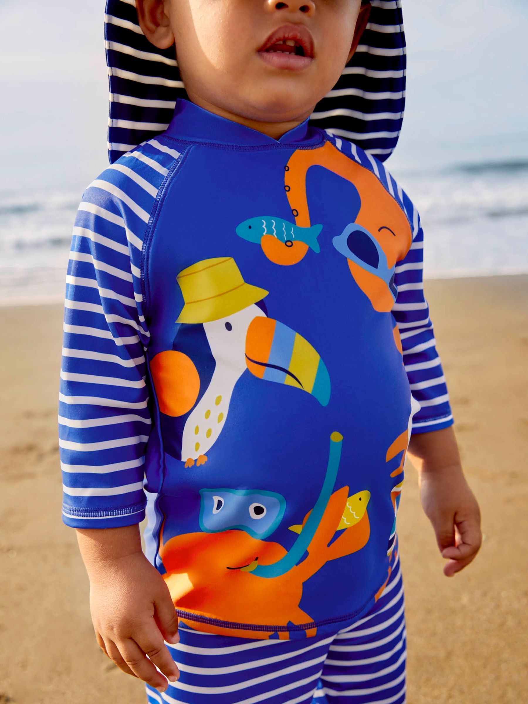 Blue Stripe UPF 50 2-Piece Sun Protection Suit - Image 4 of 7