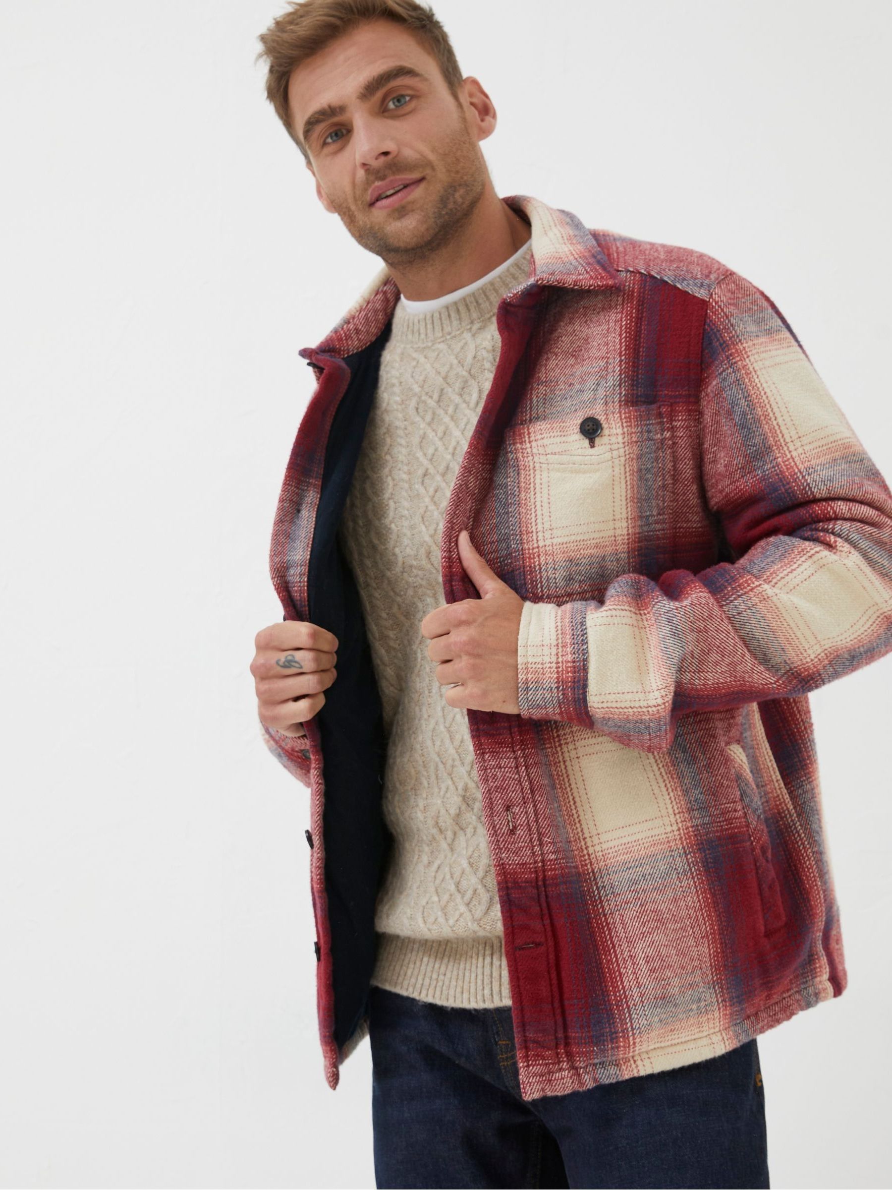 Red Boulby Check Overshirt - Image 1 of 6