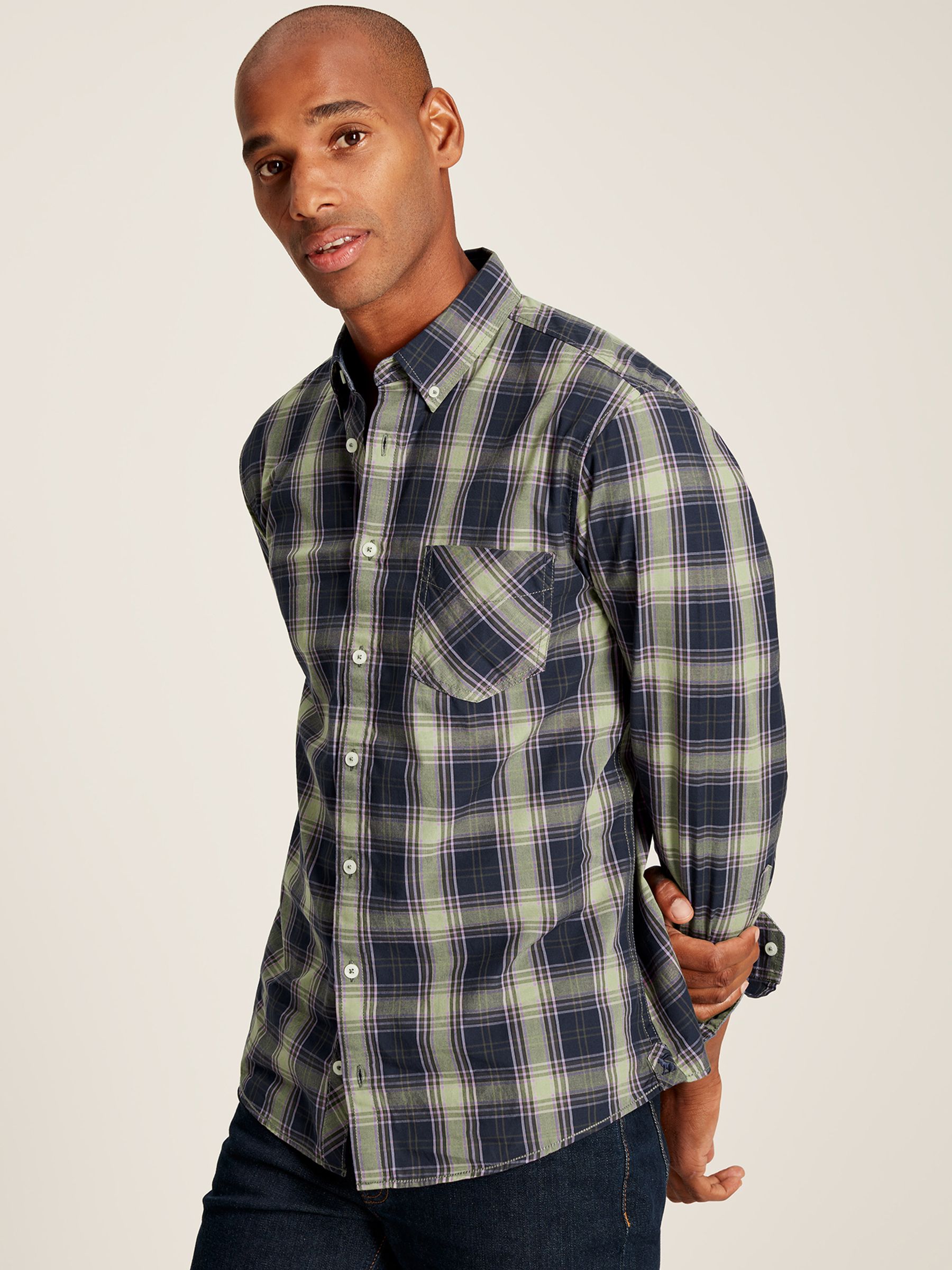 Goodridge Green Long Sleeve Cotton Poplin Shirt - Image 1 of 6