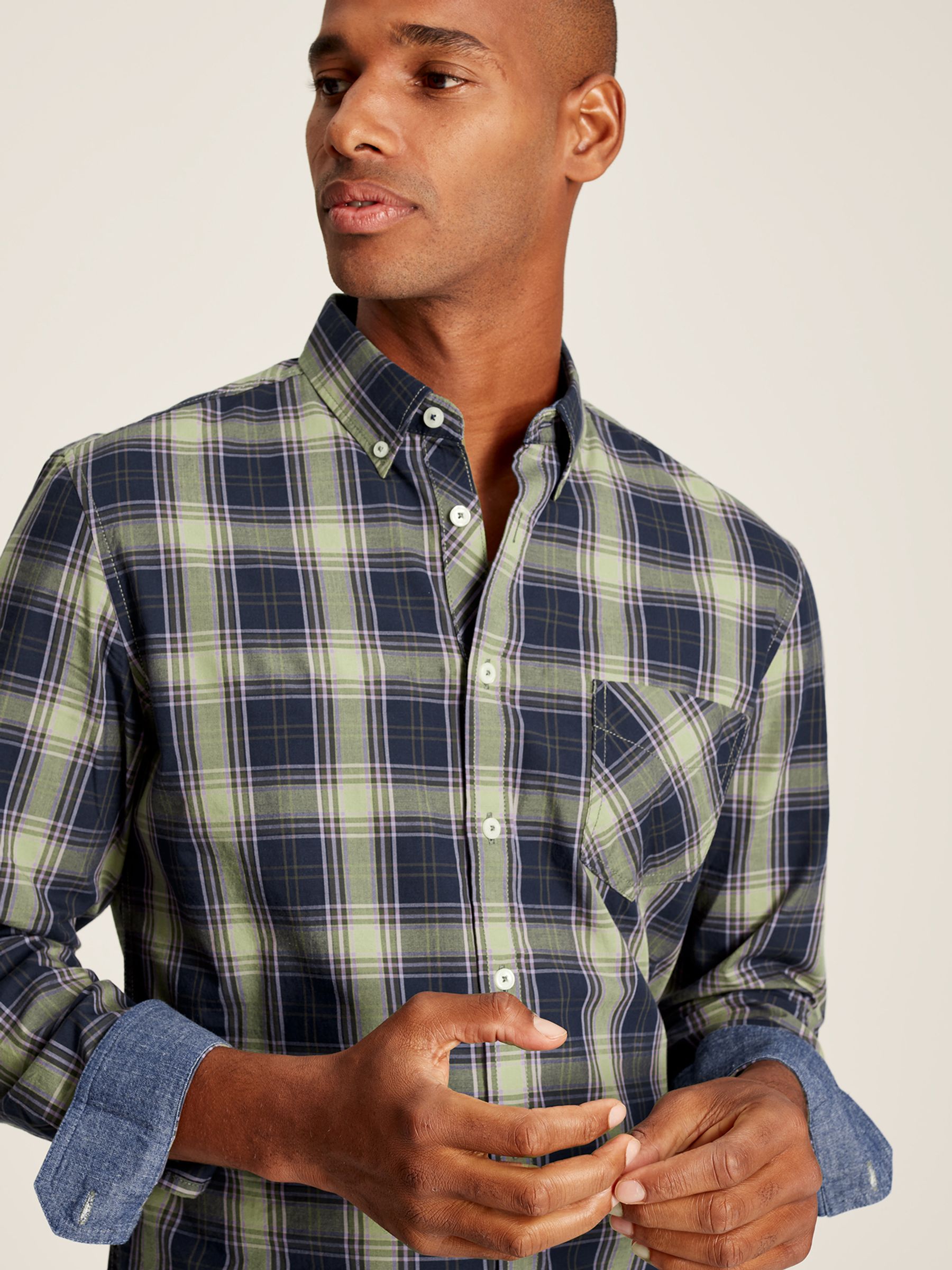 Goodridge Green Long Sleeve Cotton Poplin Shirt - Image 3 of 6