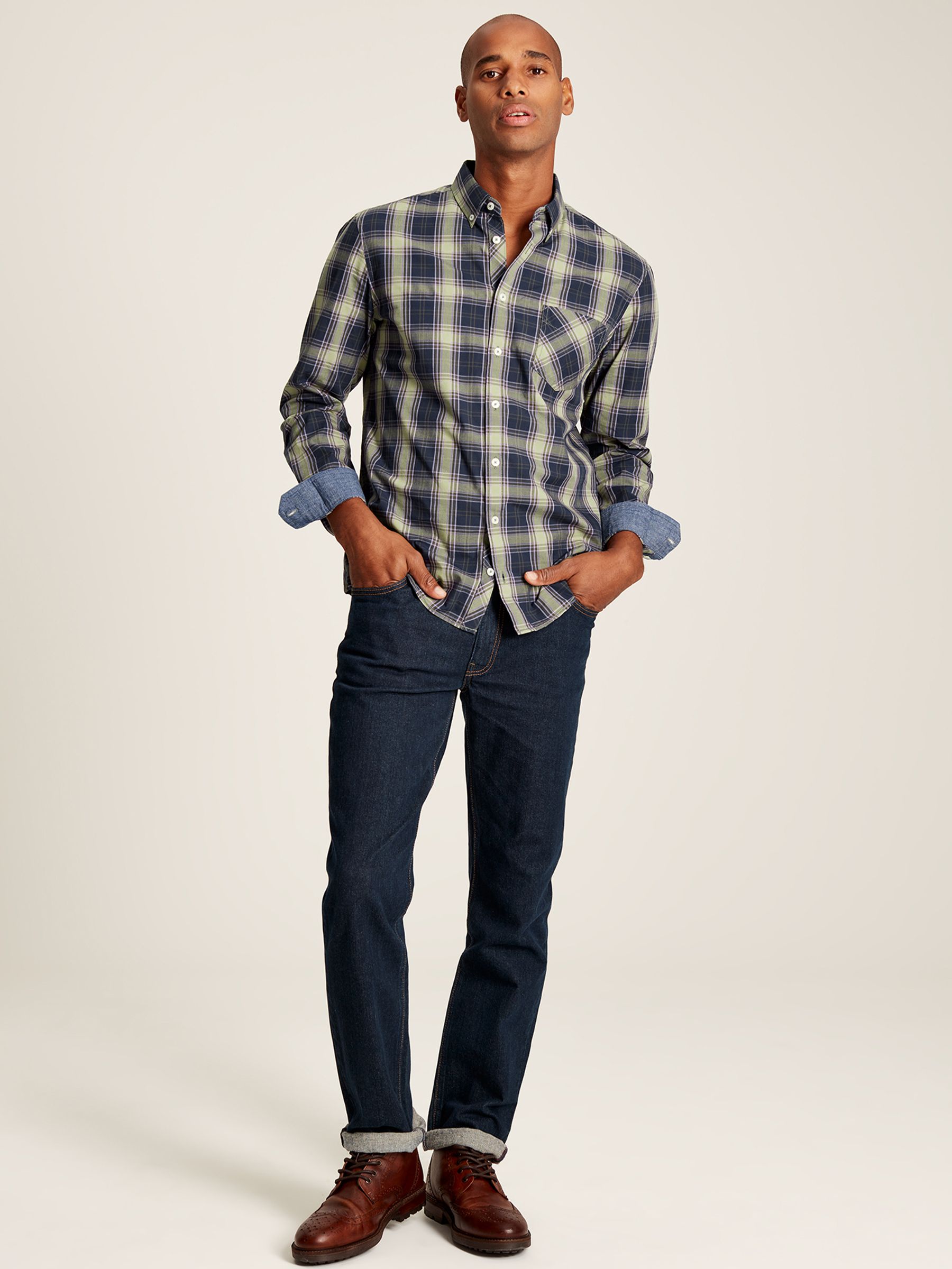 Goodridge Green Long Sleeve Cotton Poplin Shirt - Image 5 of 6