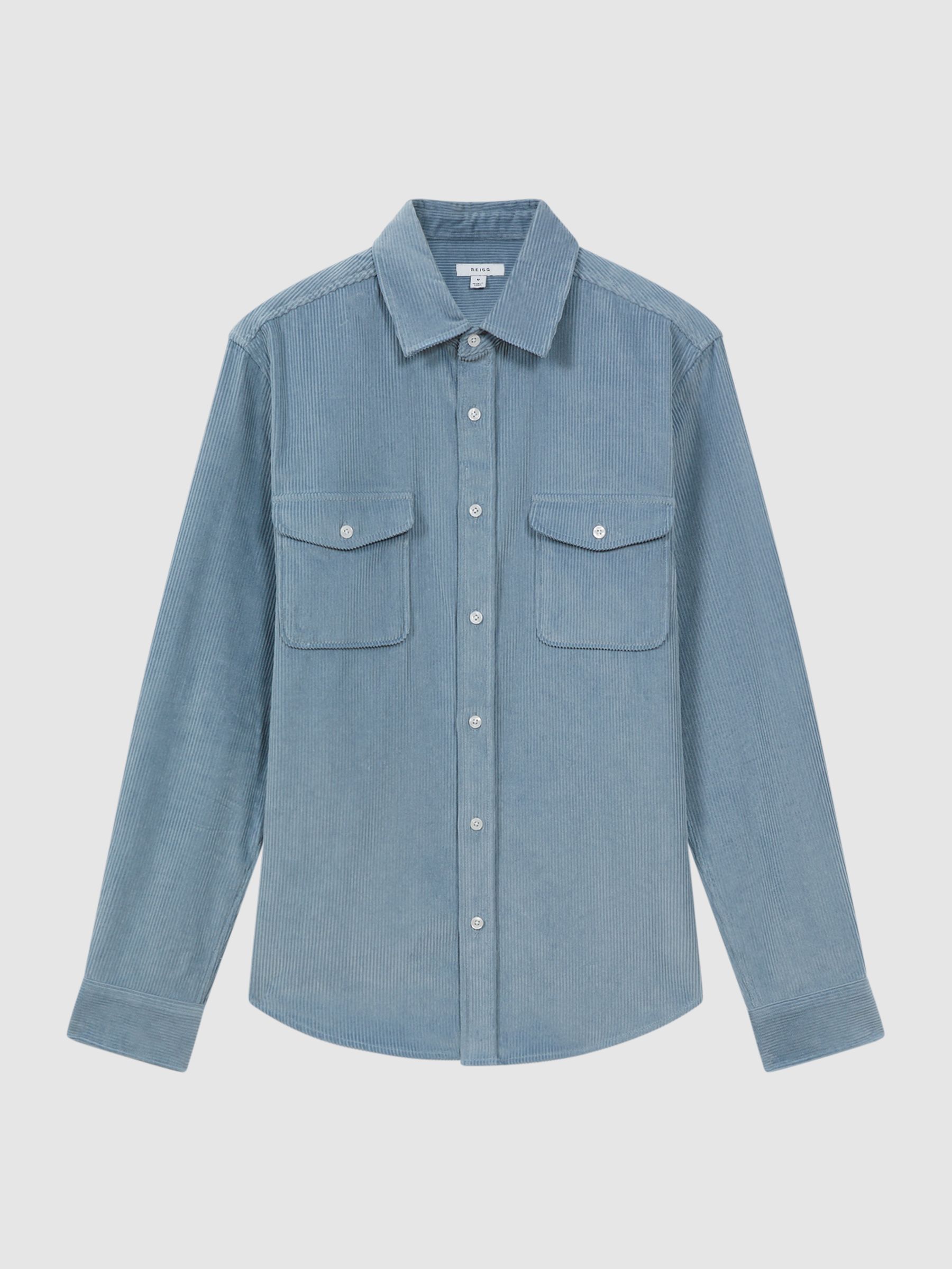 Corduroy Twin Pocket Overshirt in Ashley Blue - Image 2 of 5