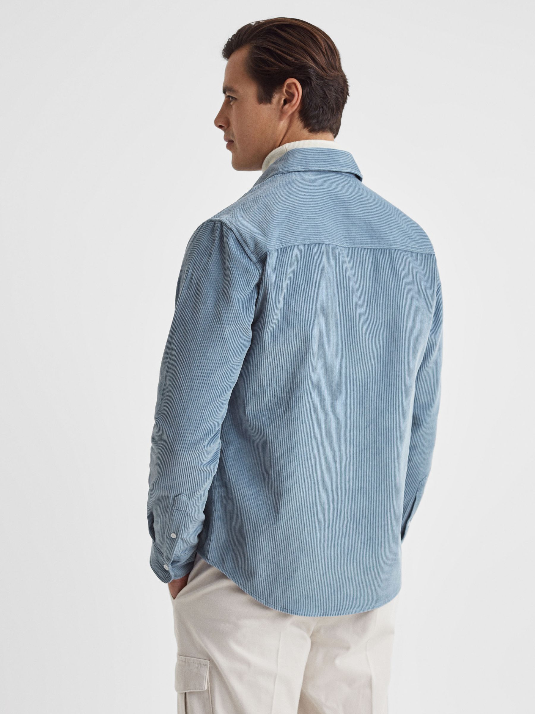 Corduroy Twin Pocket Overshirt in Ashley Blue - Image 5 of 5