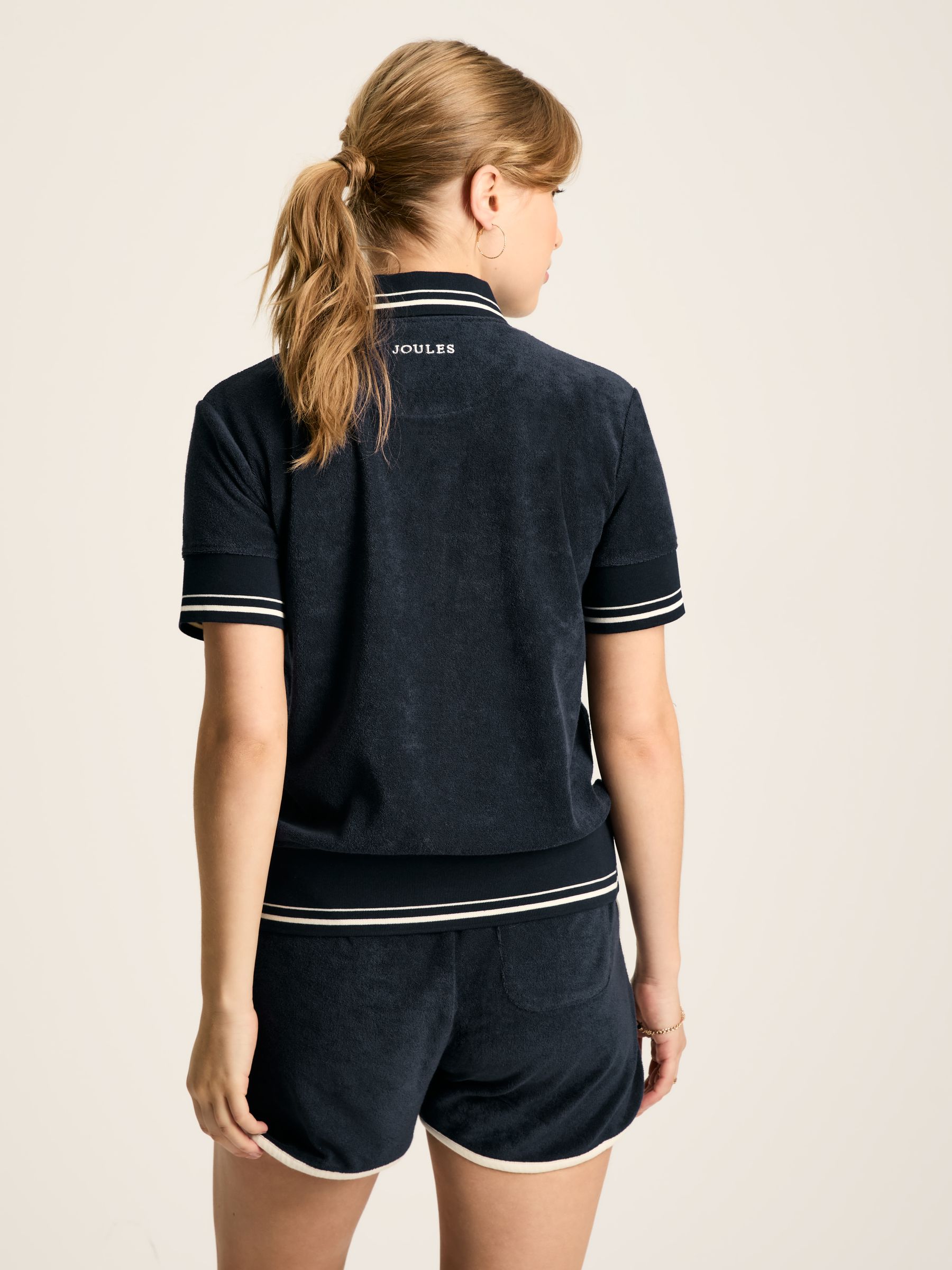 Kingsley Navy Towelling T-Shirt - Image 2 of 7