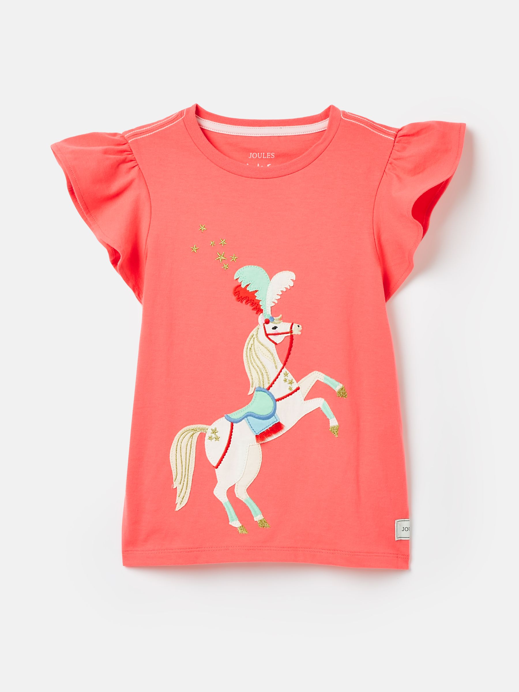 Girls' Flutter Astra Coral Pink Short Sleeve Artwork T-Shirt - Image 1 of 7