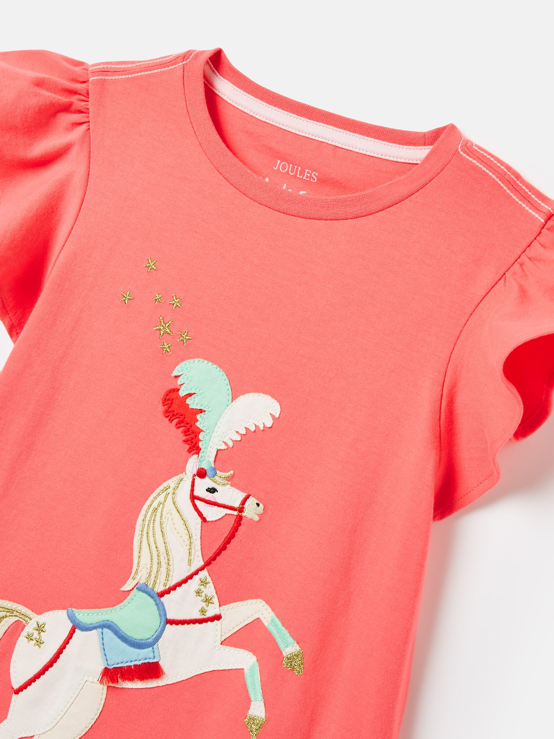 Girls' Flutter Astra Coral Pink Short Sleeve Artwork T-Shirt - Image 3 of 7