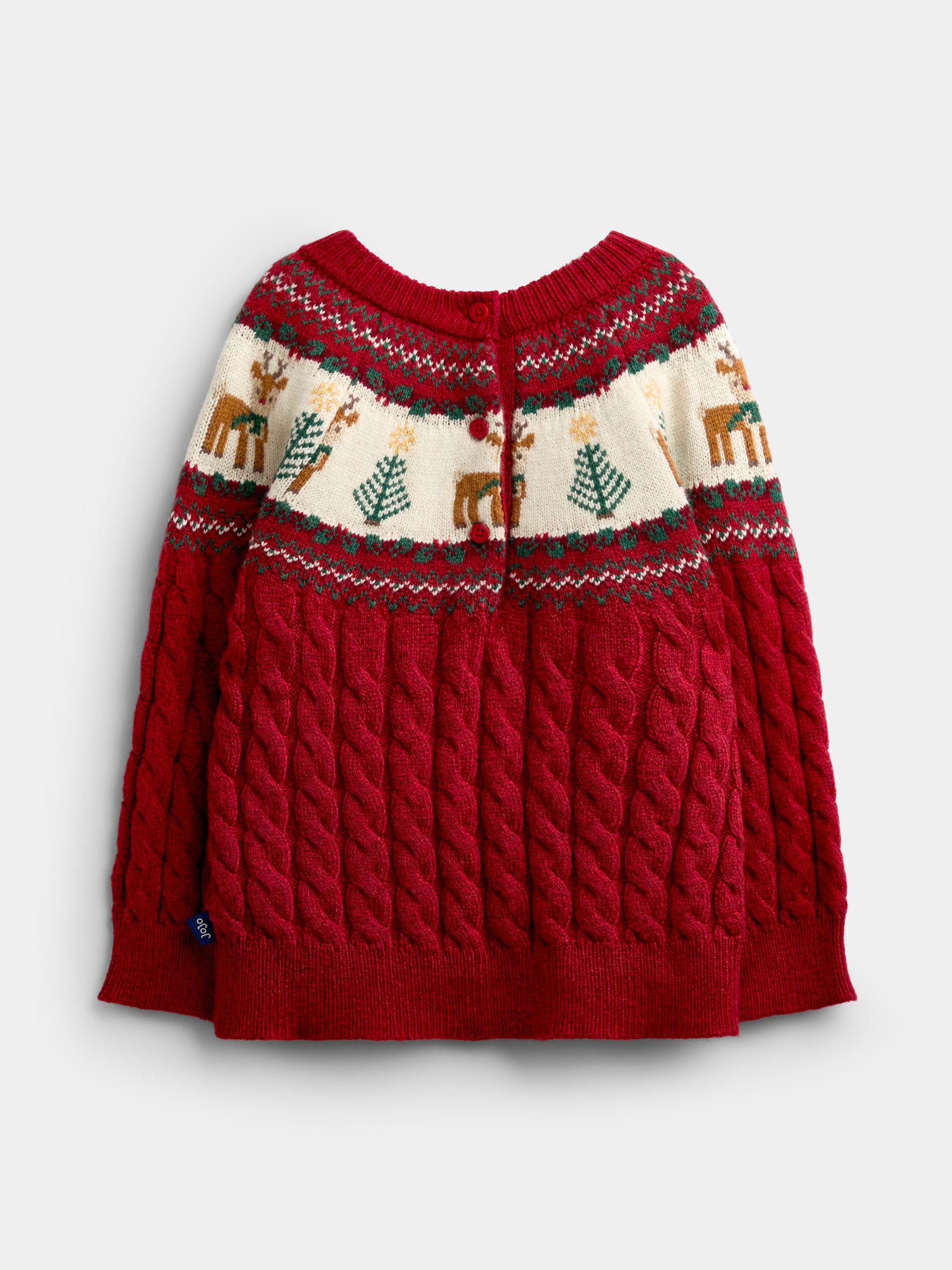 Dark Red Reindeer Fairisle Christmas Jumper - Image 2 of 4 Dark Red Reindeer Fairisle Christmas Jumper - Image 2 of 4