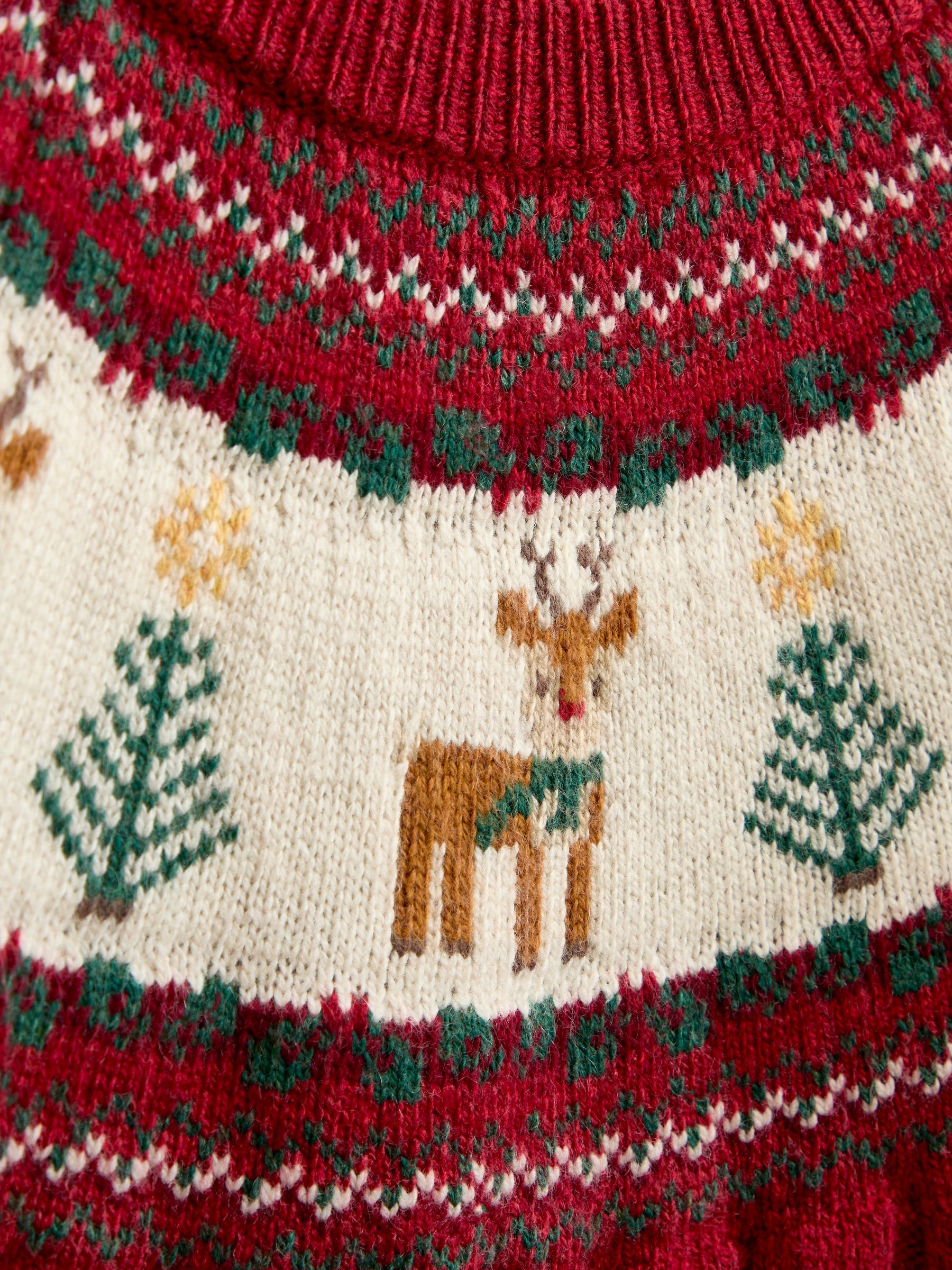 Dark Red Reindeer Fairisle Christmas Jumper - Image 3 of 4
