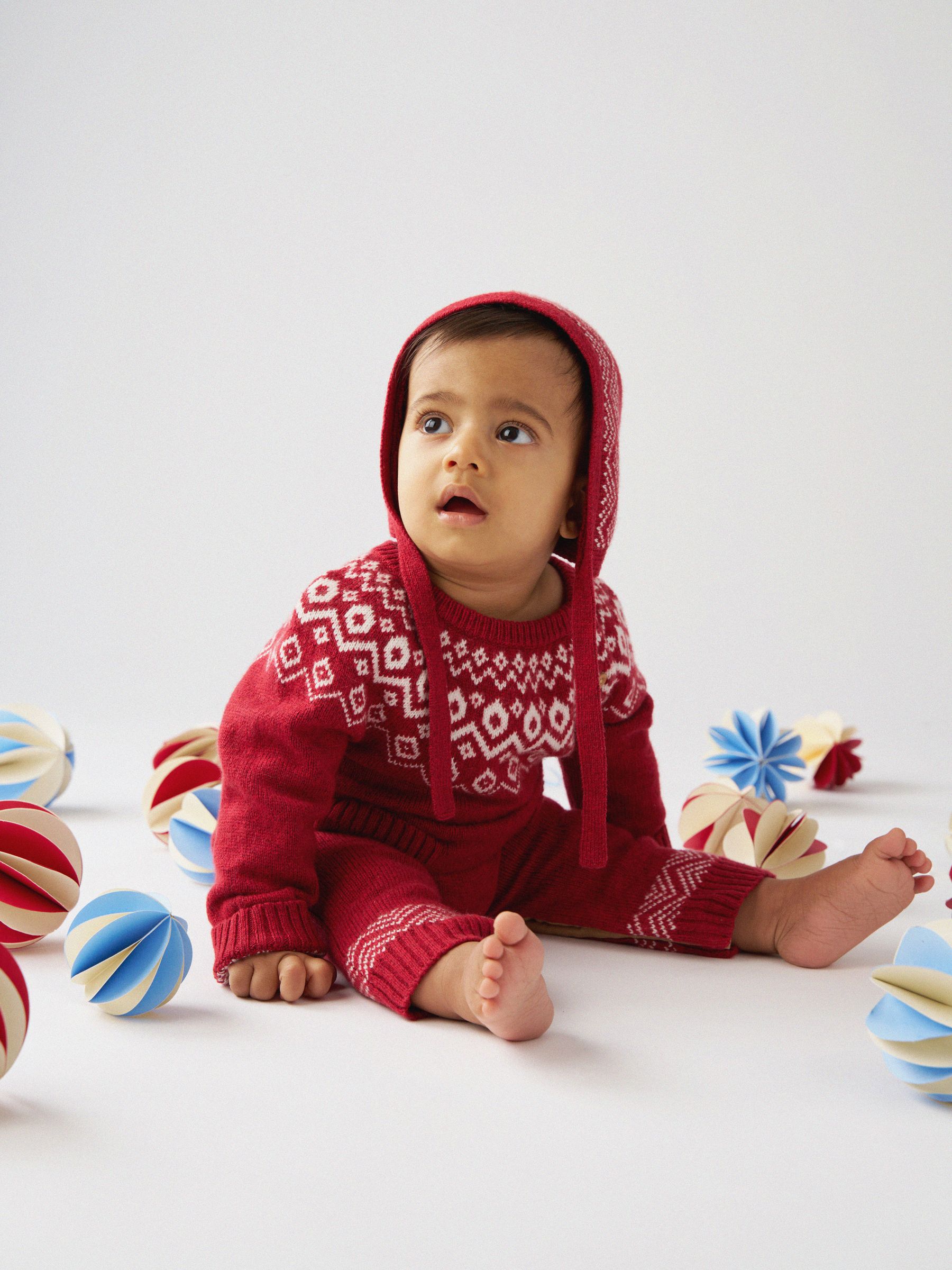 Red Fairisle Fair Isle Knitted Romper - Image 2 of 8