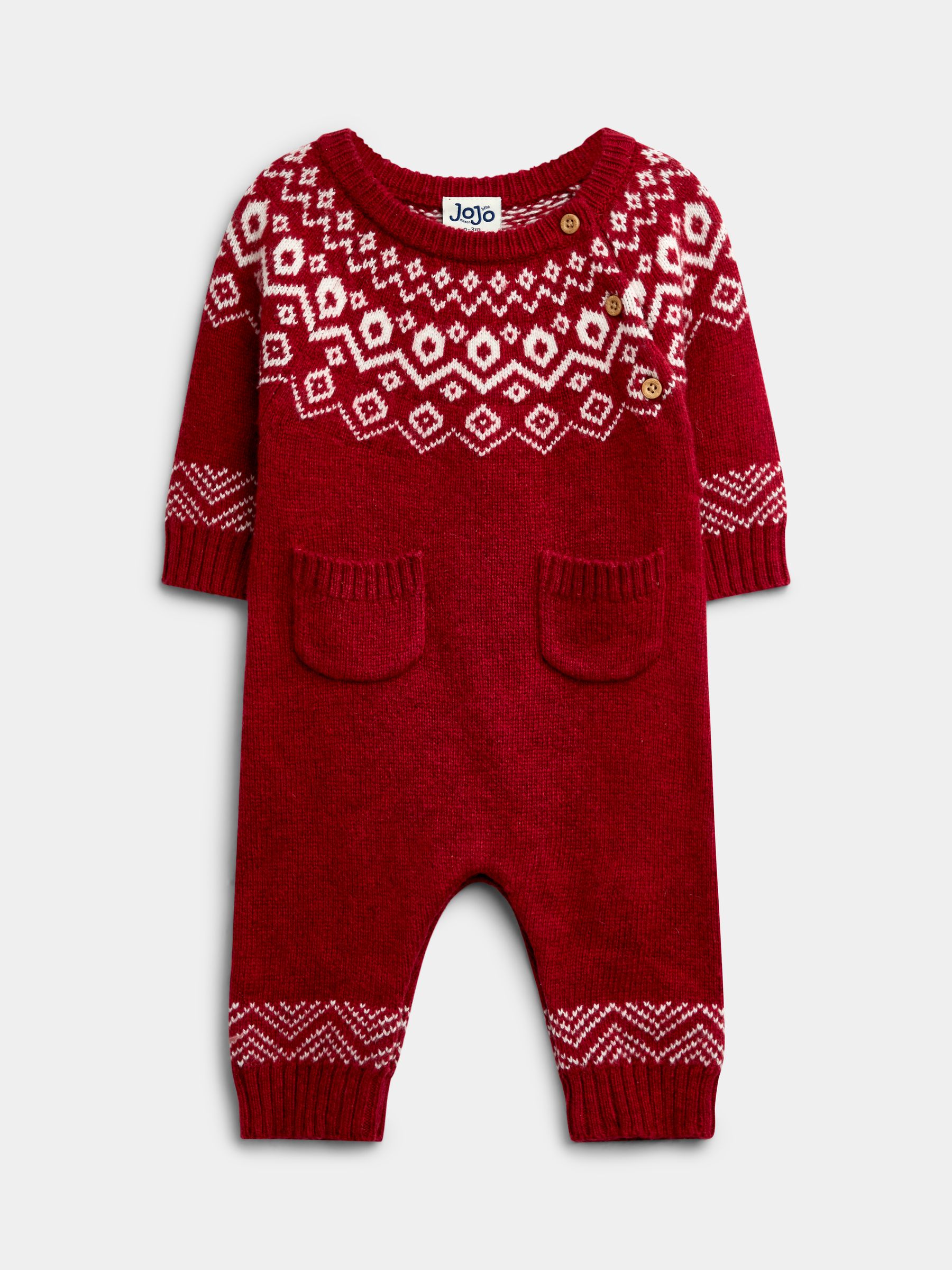 Red Fairisle Fair Isle Knitted Romper - Image 4 of 8