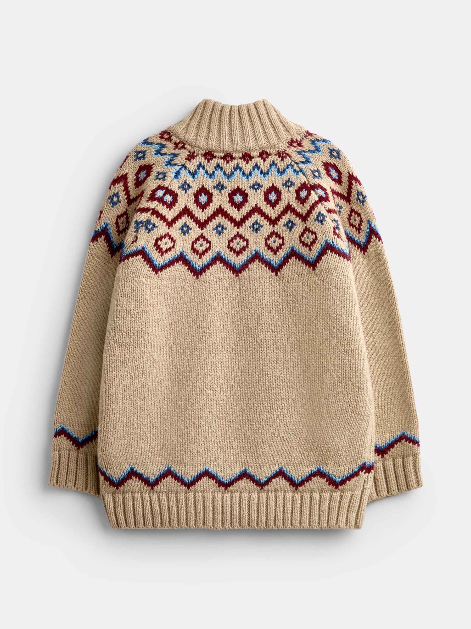 Natural Nordic Half Zip Knitted Jumper - Image 3 of 5