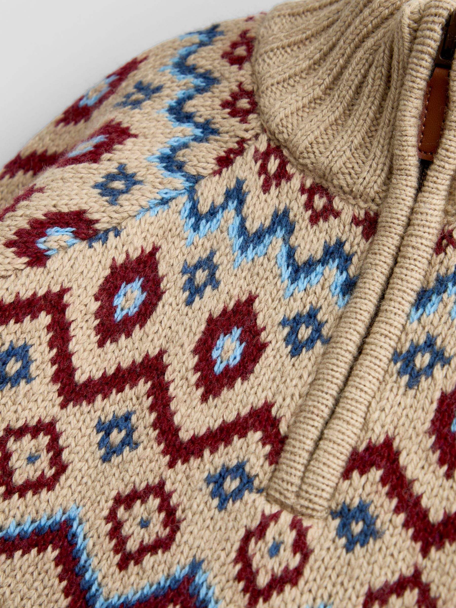 Natural Nordic Half Zip Knitted Jumper - Image 4 of 5