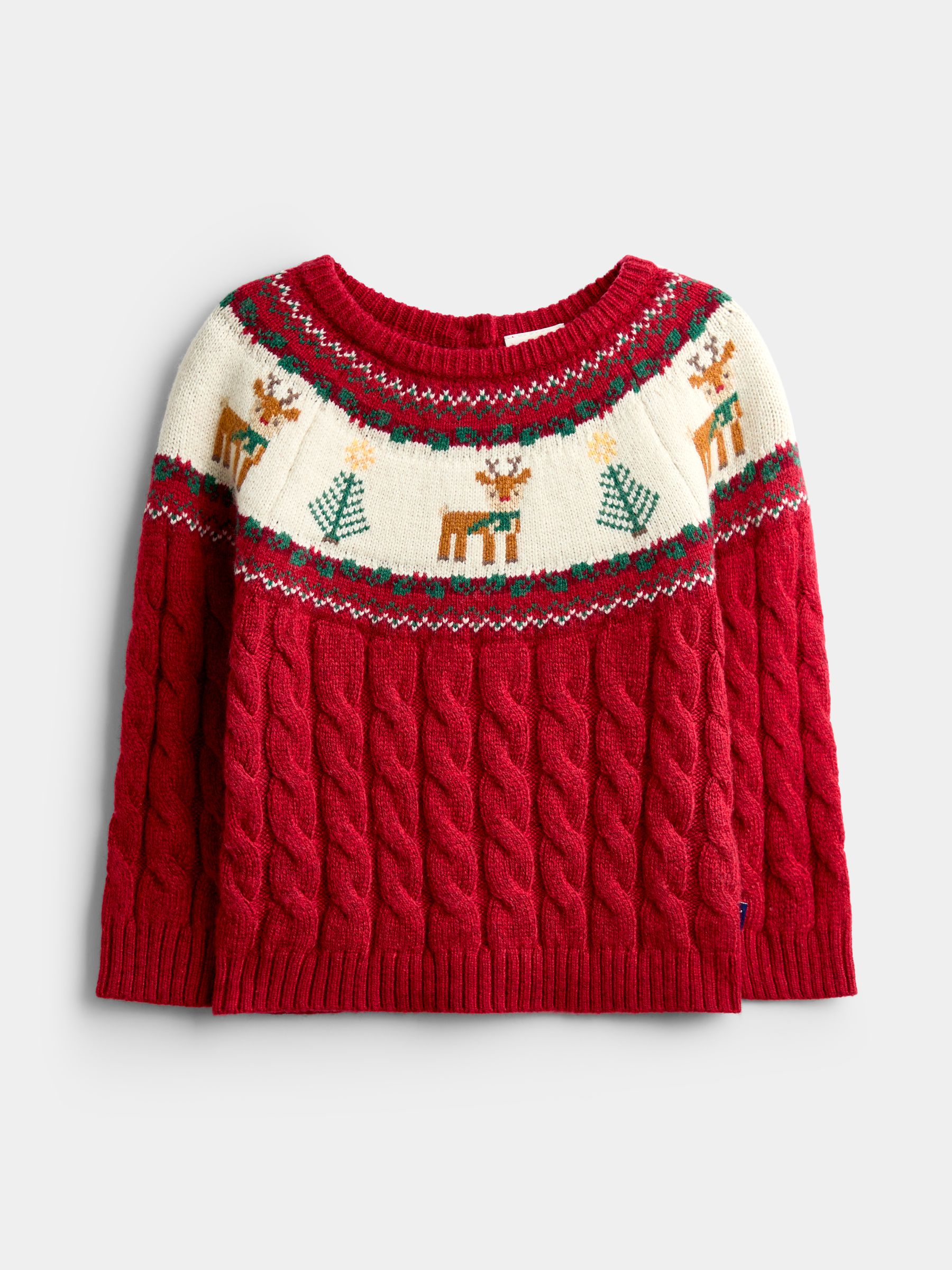 Red Christmas Reindeer & Tree Fairisle Knitted Set - Image 2 of 8