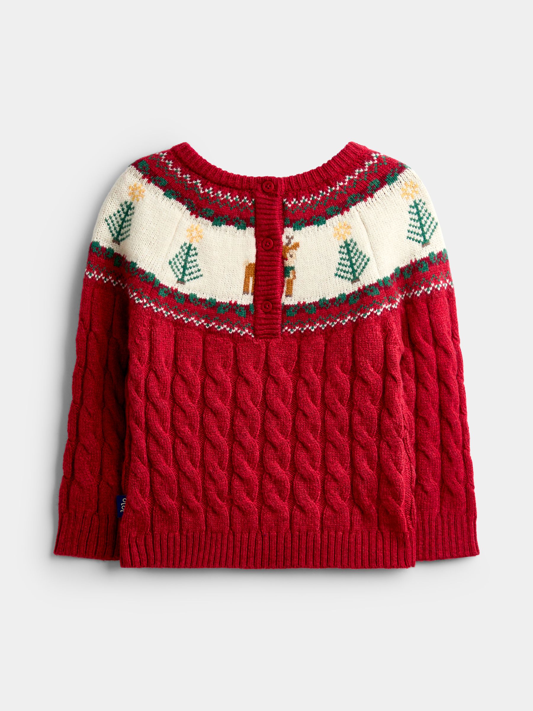 Red Christmas Reindeer & Tree Fairisle Knitted Set - Image 3 of 8