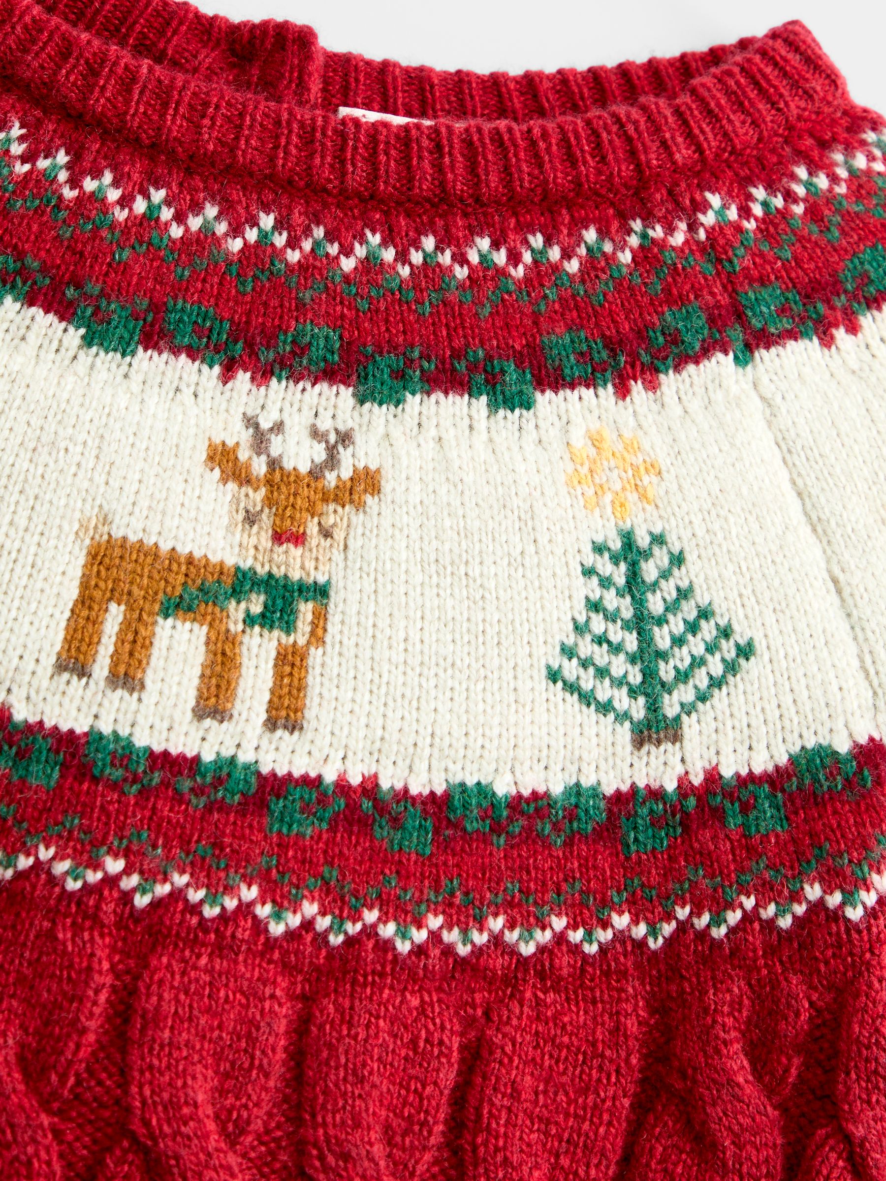 Red Christmas Reindeer & Tree Fairisle Knitted Set - Image 8 of 8