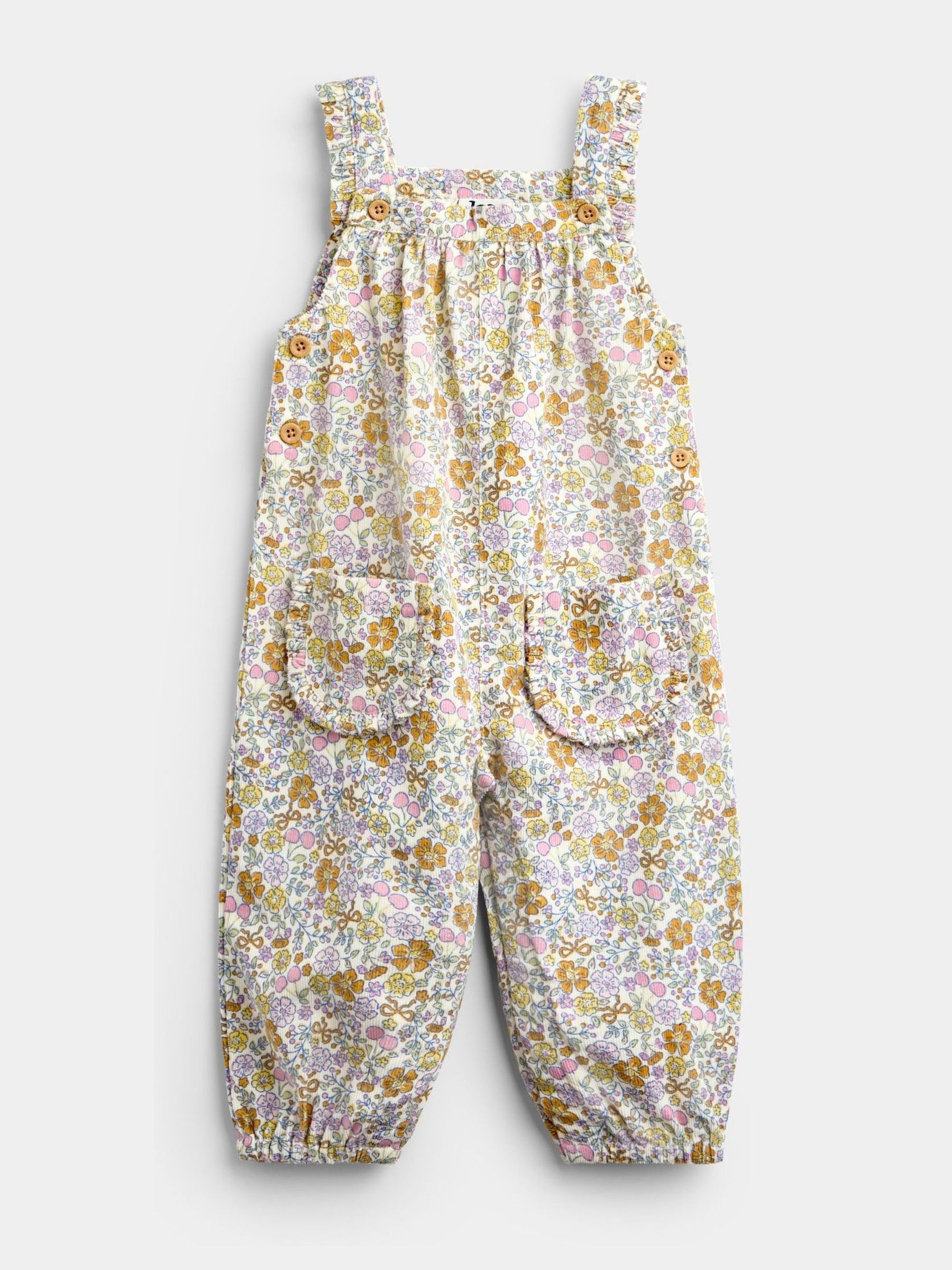 Dusky Pink Ditsy Floral Cord Dungaree & Body Set - Image 4 of 6