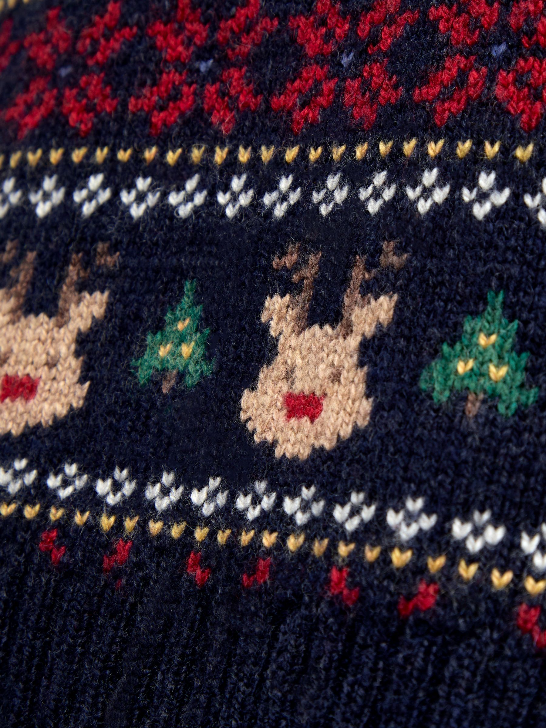 Navy Blue Christmas Character Fairisle Tank Top - Image 4 of 4 Navy Blue Christmas Character Fairisle Tank Top - Image 4 of 4