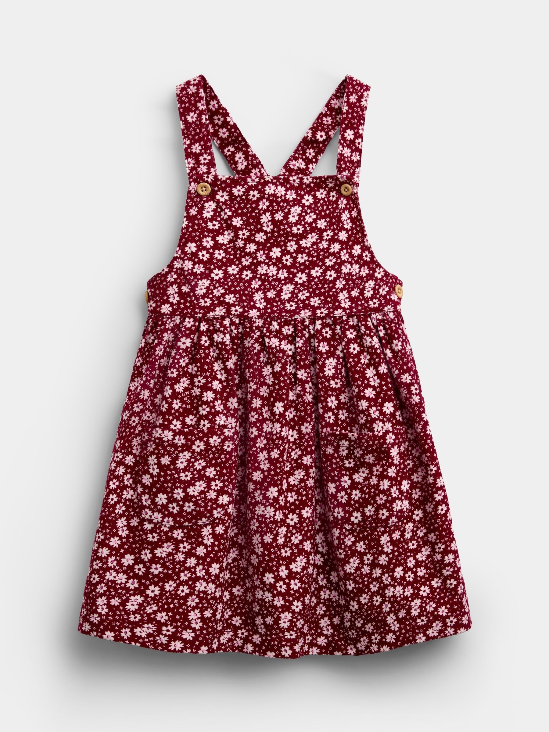 Plum Floral Cord Pinafore Dress & Top Set - Image 4 of 7