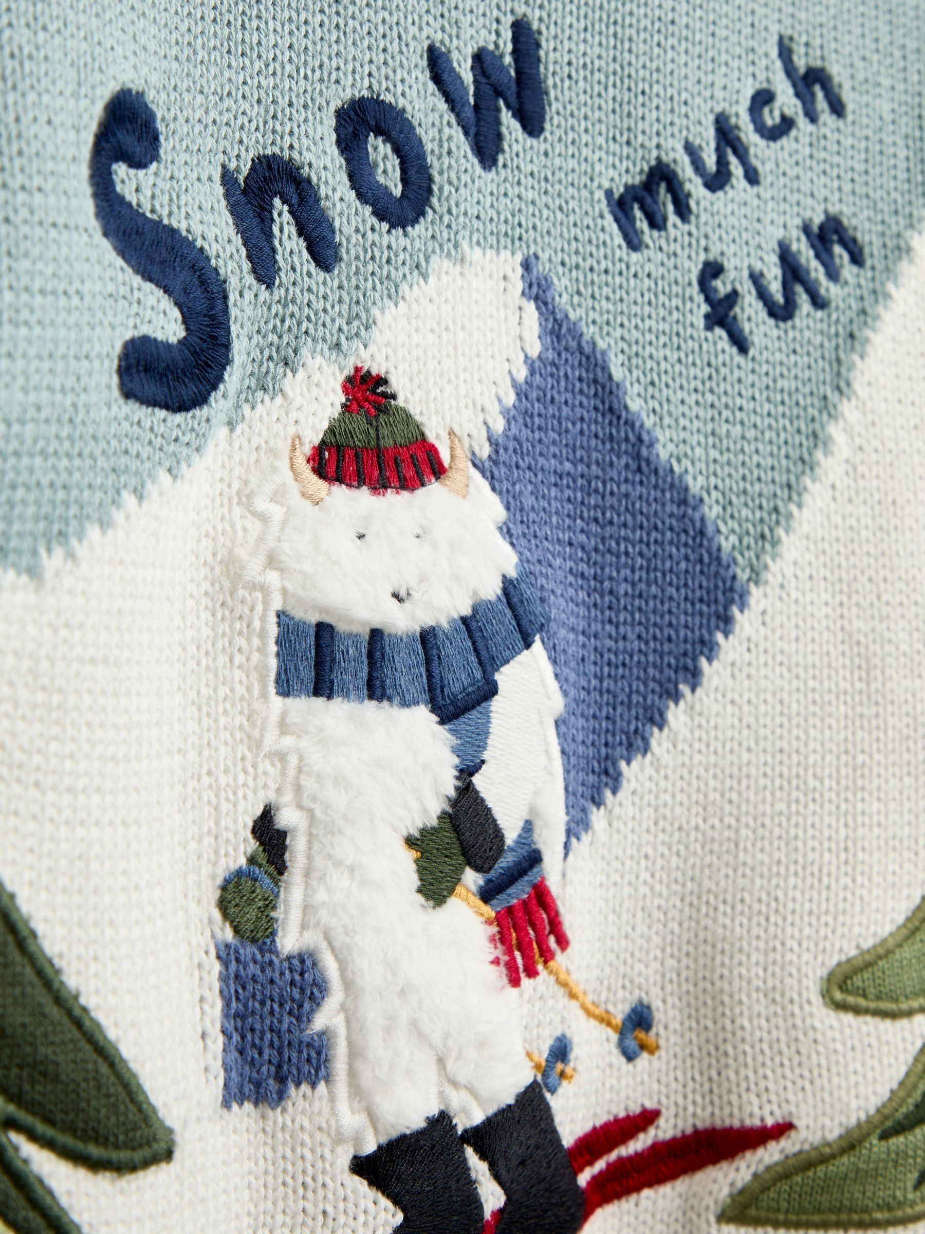 Light Blue Yeti Embroidered Jumper - Image 3 of 4