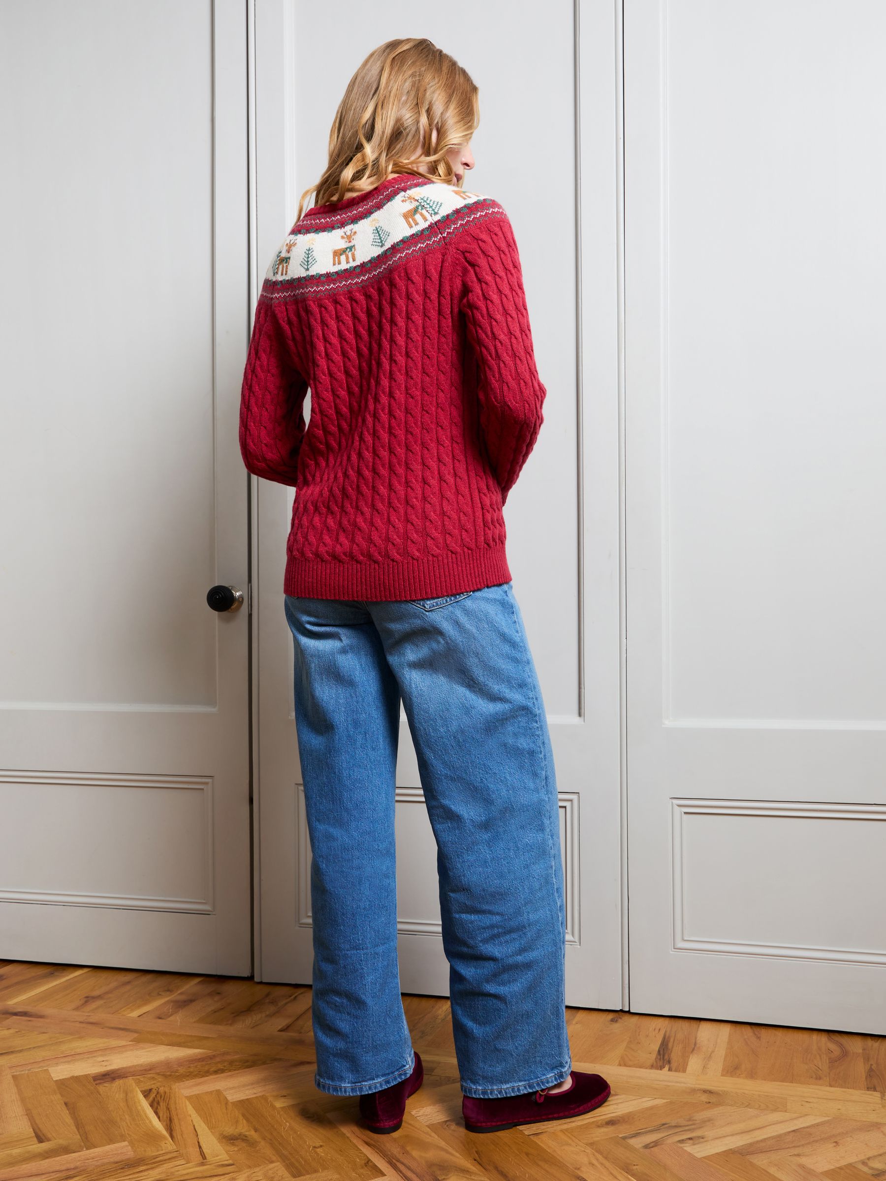 Red Reindeer Women's Long Sleeve Christmas Fairisle Jumper - Image 3 of 4