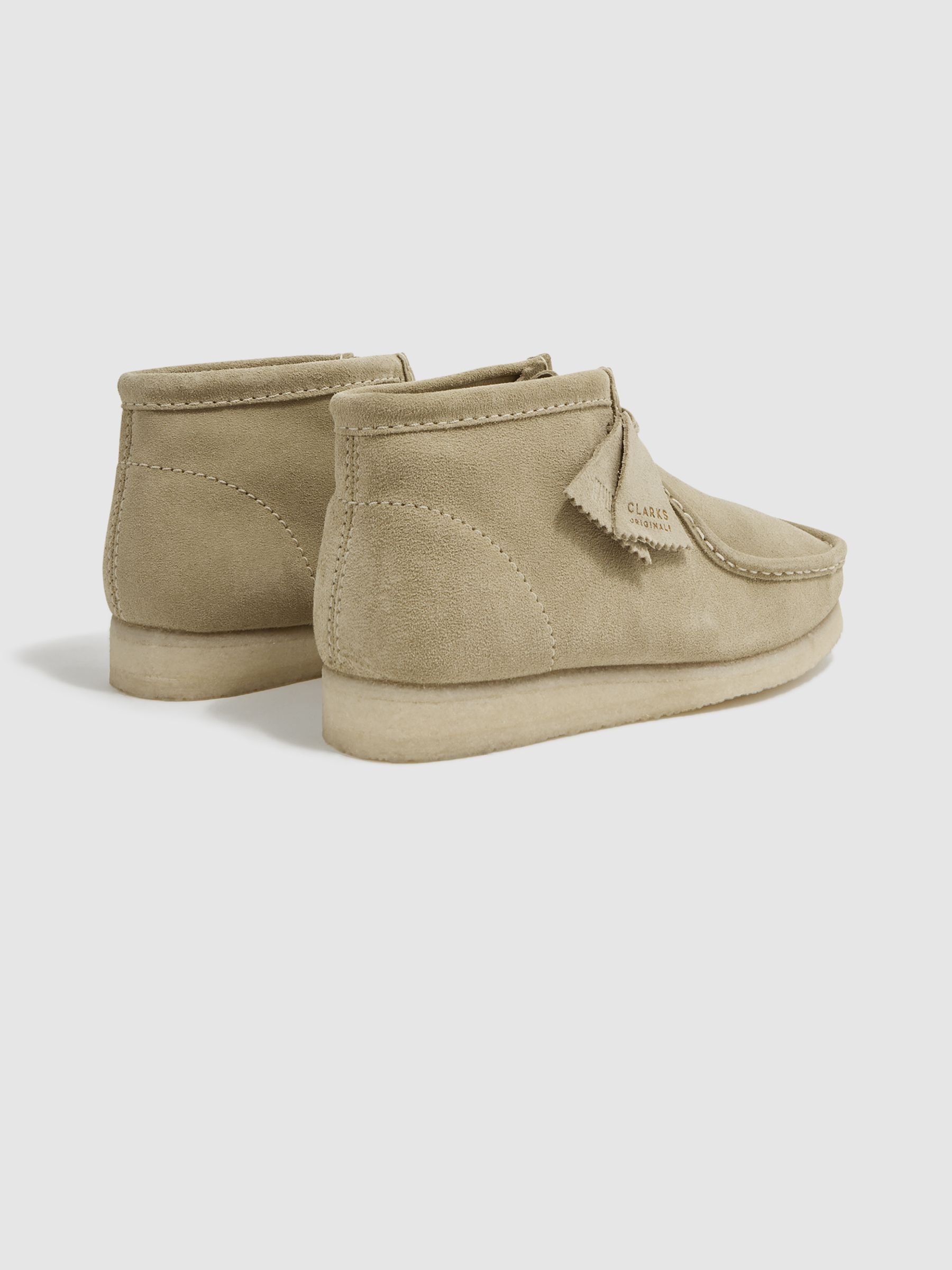 Clarks Originals Suede Wallabee Boots in Sand - Image 4 of 6