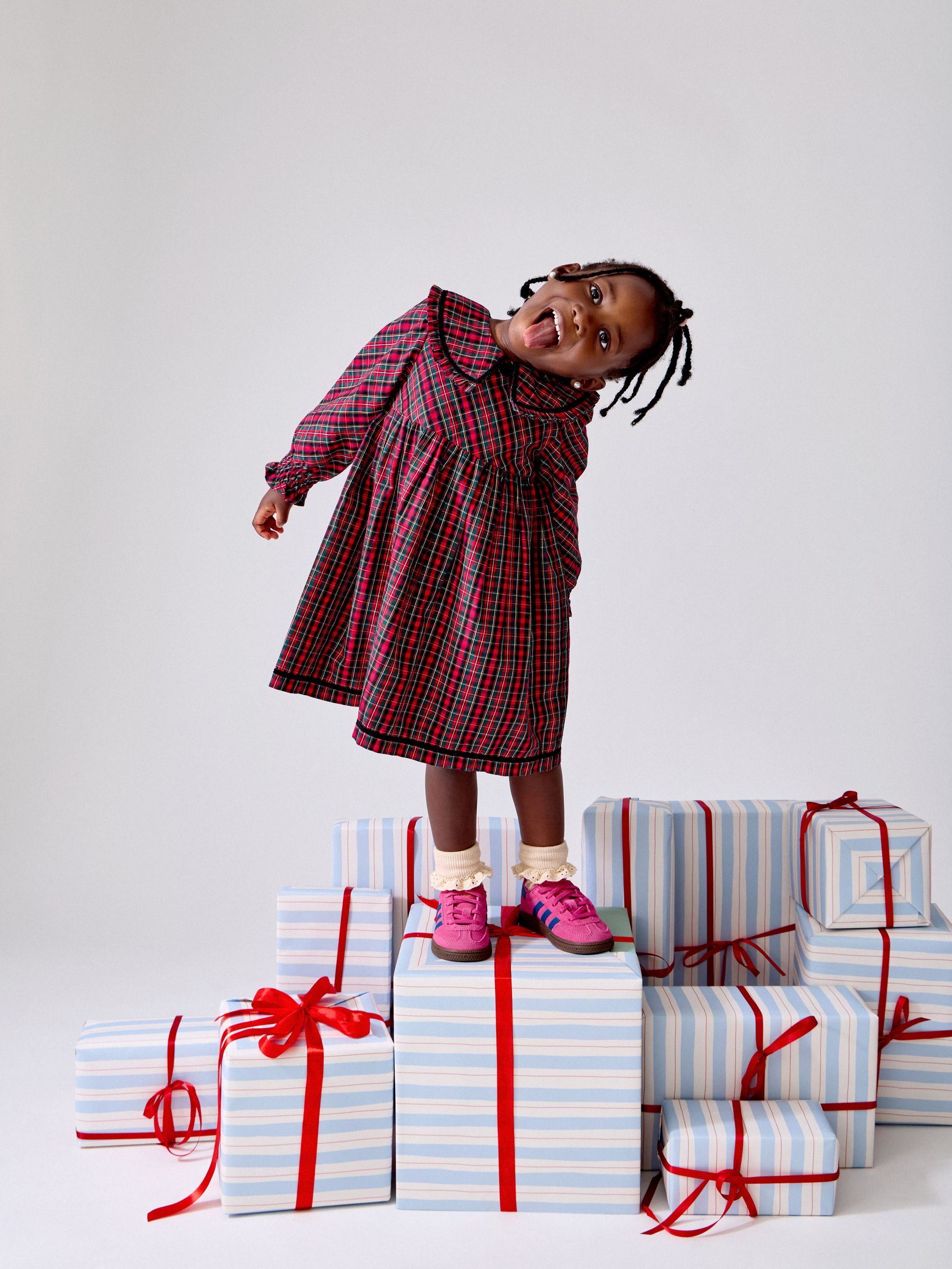 Red Tartan Check Frill Collar Dress - Image 1 of 7 Red Tartan Check Frill Collar Dress - Image 1 of 7
