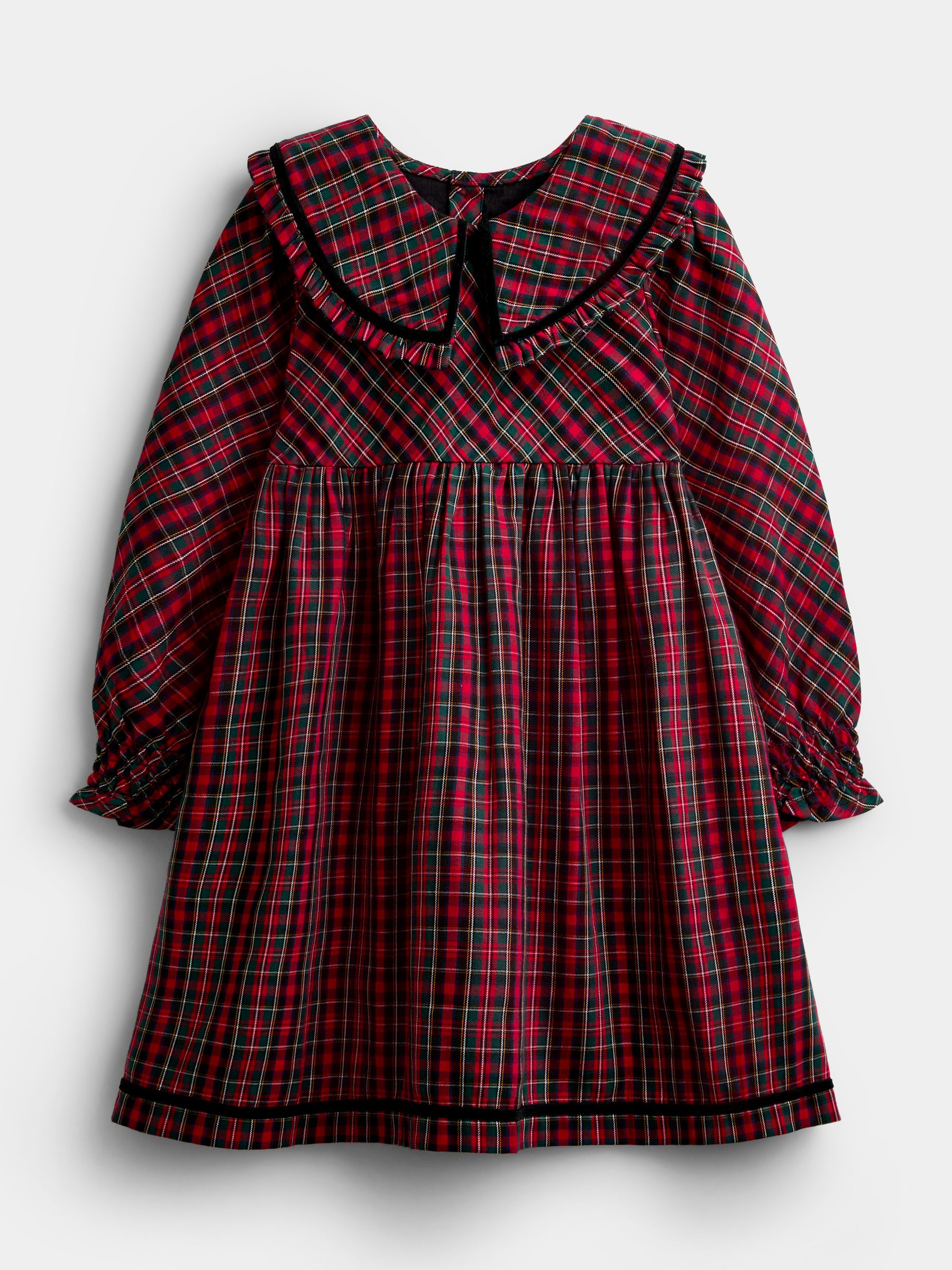 Red Tartan Check Frill Collar Dress - Image 4 of 7