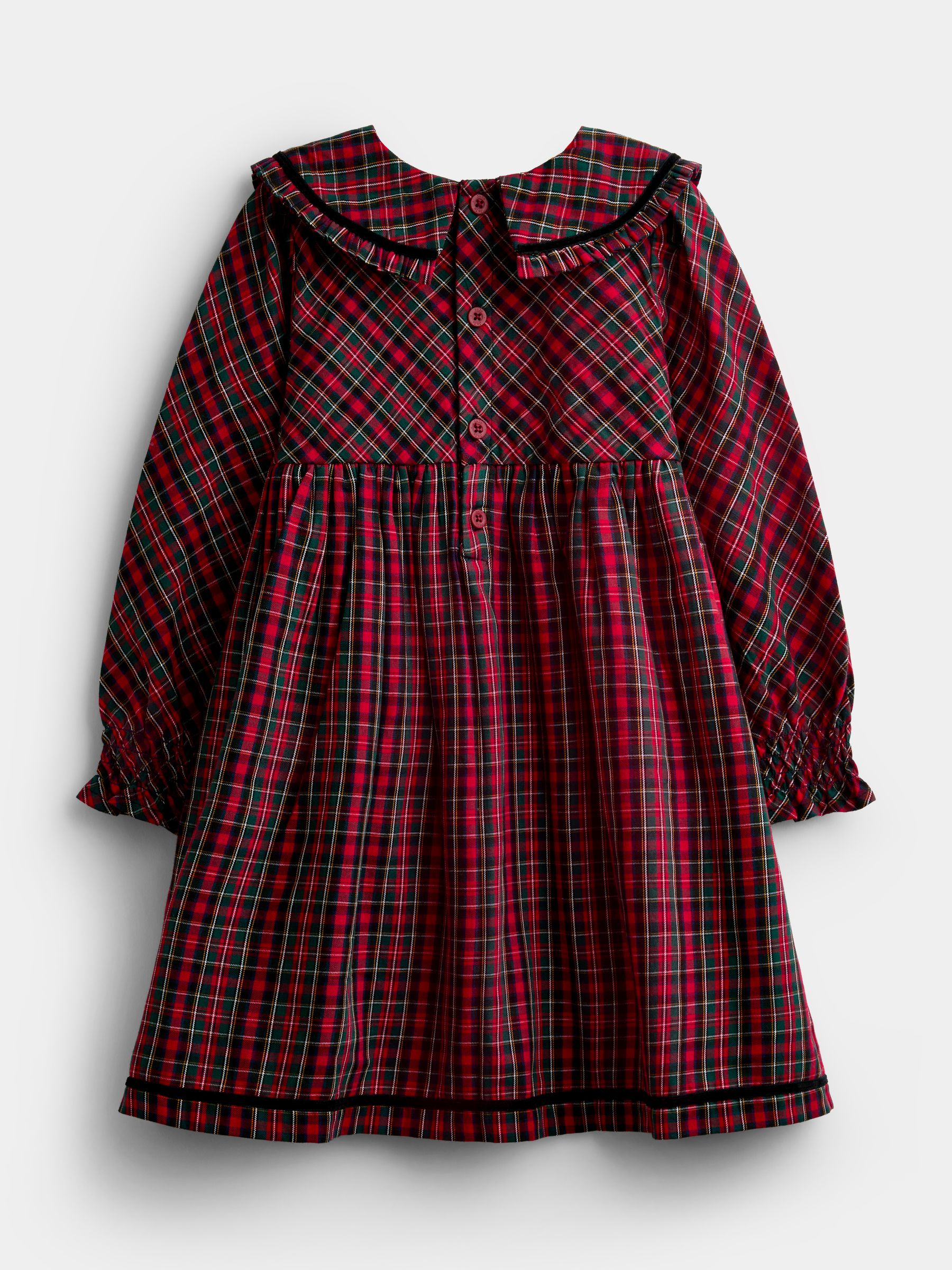 Red Tartan Check Frill Collar Dress - Image 5 of 7