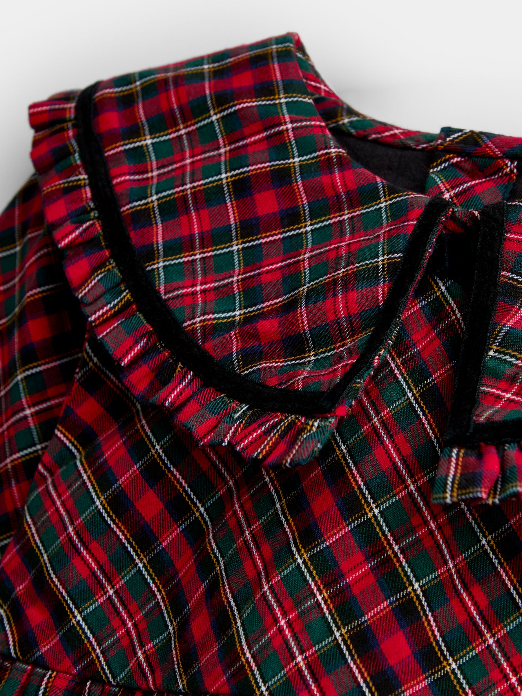 Red Tartan Check Frill Collar Dress - Image 6 of 7