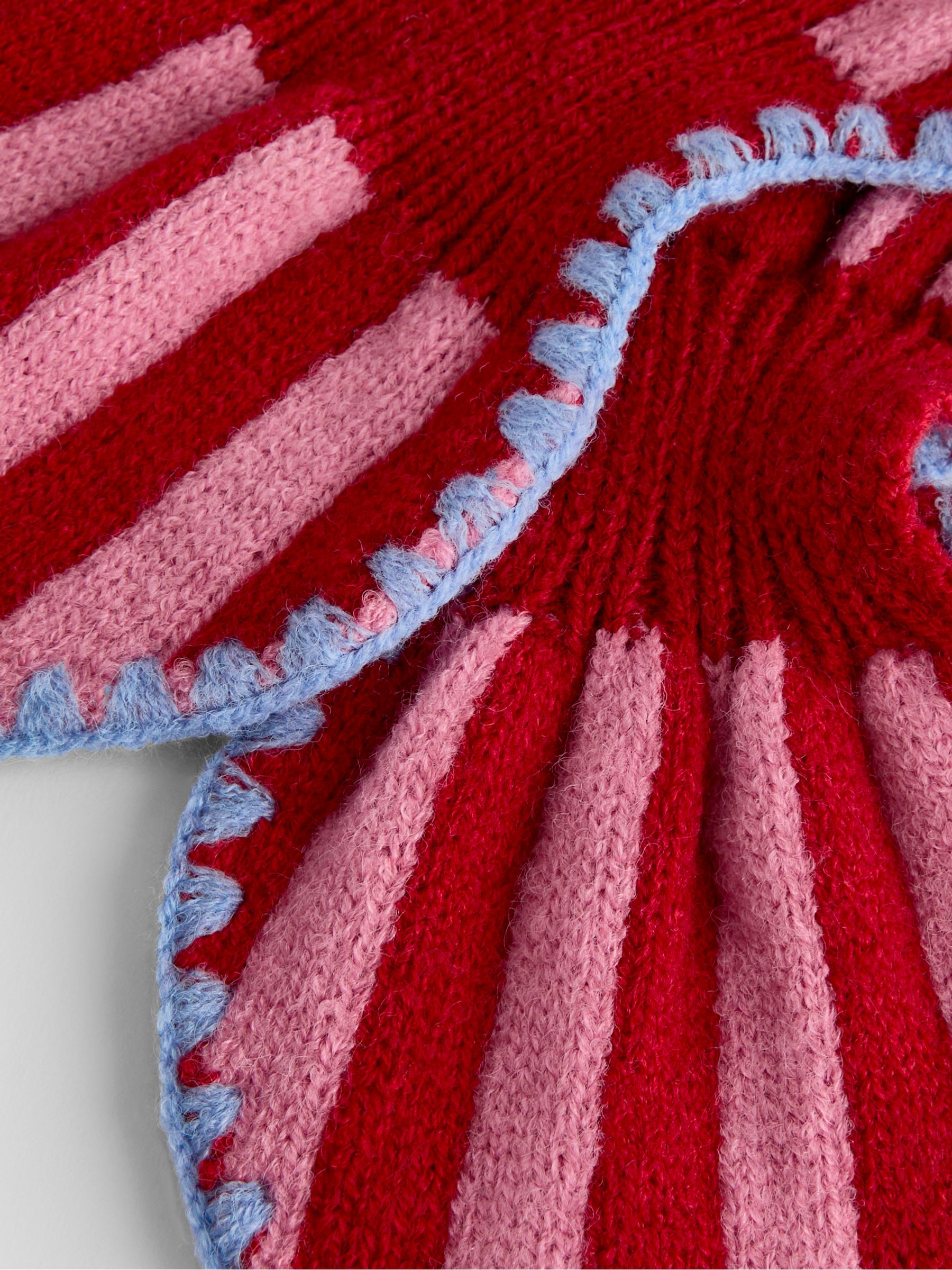 Pink Stripe Pull Through Scarf - Image 4 of 4